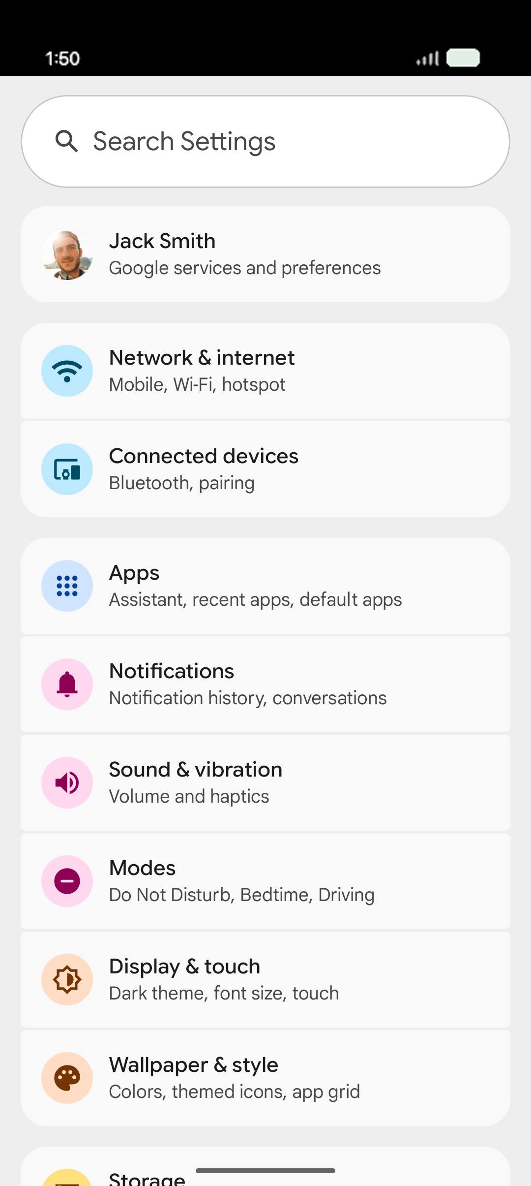 En la aplicación Settings, toca Apps.