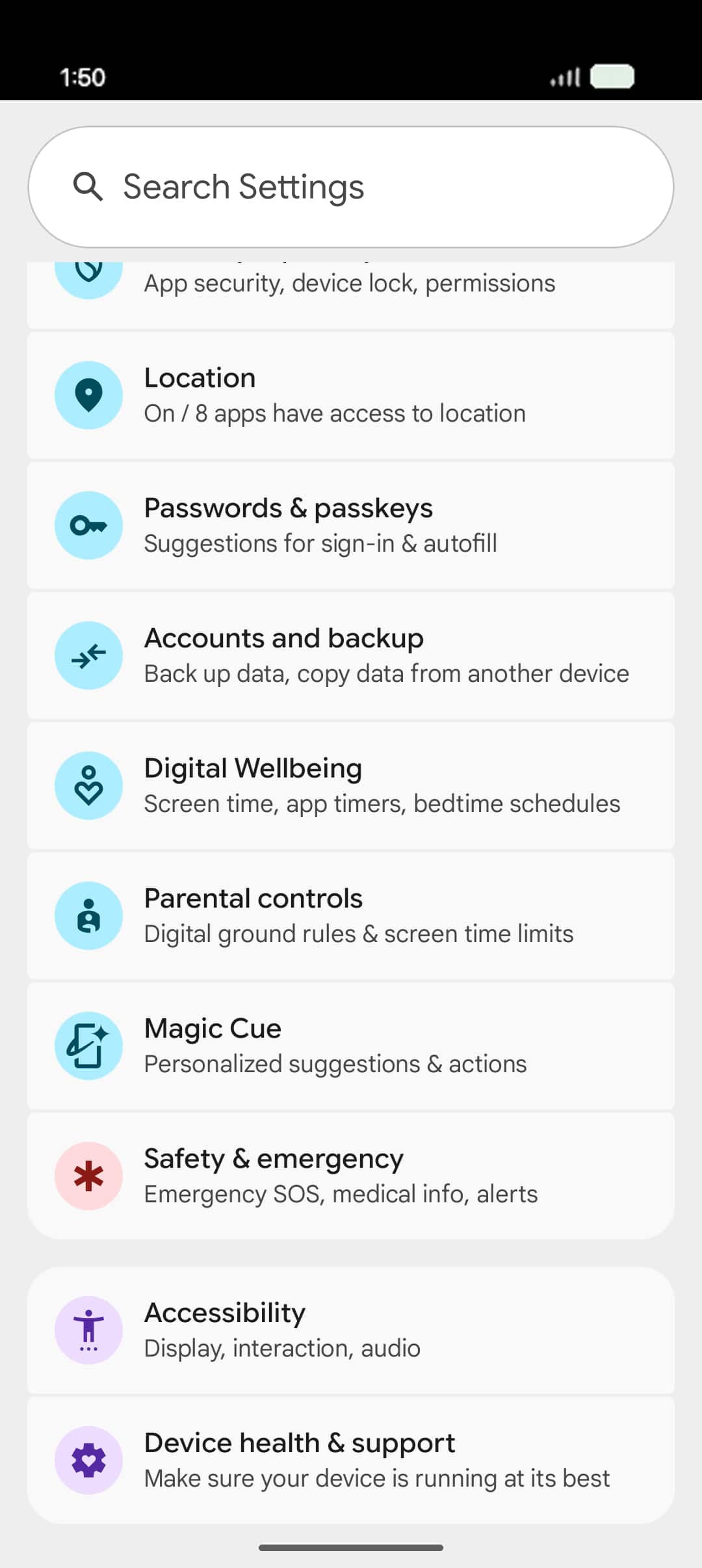 En la aplicación Settings, toca Apps.