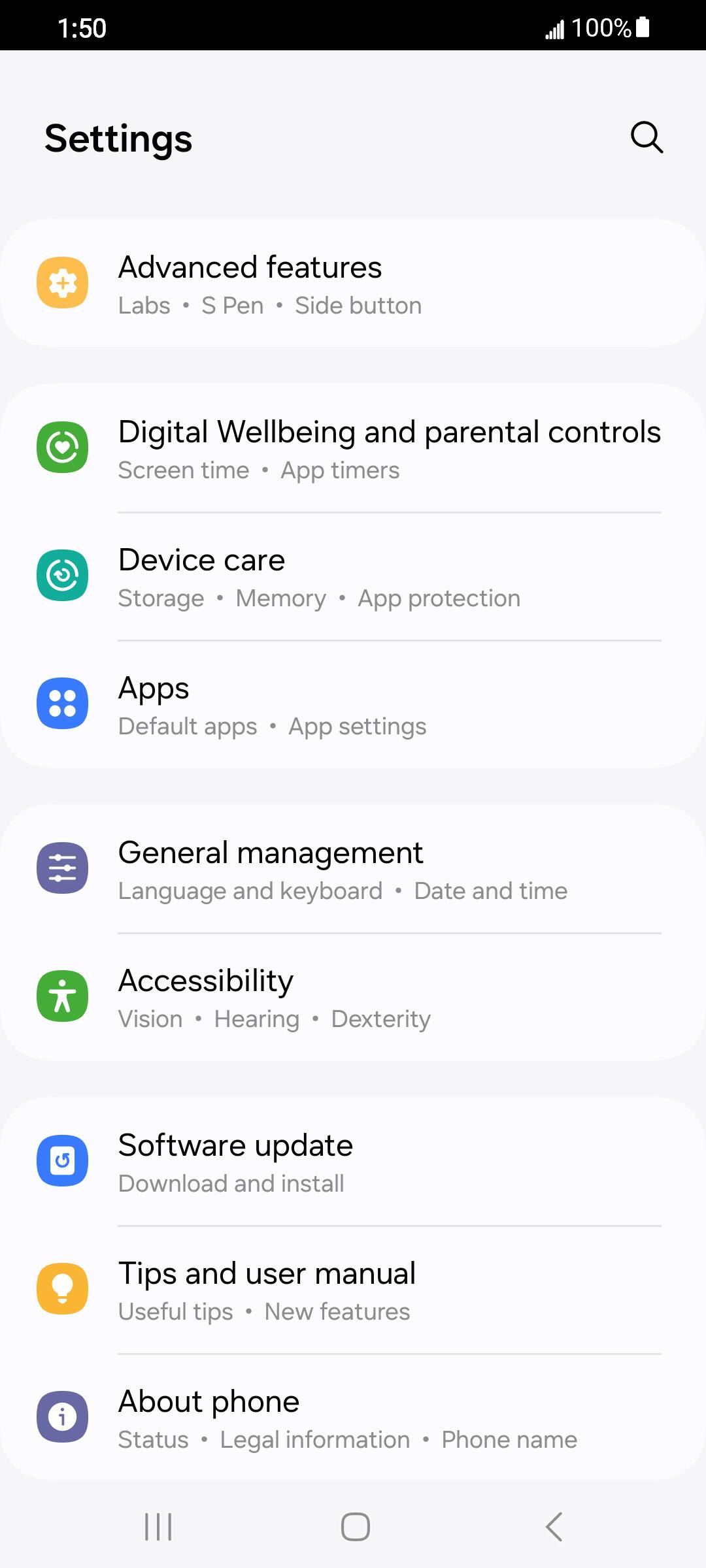 From the Settings app, scroll to and tap Apps.
