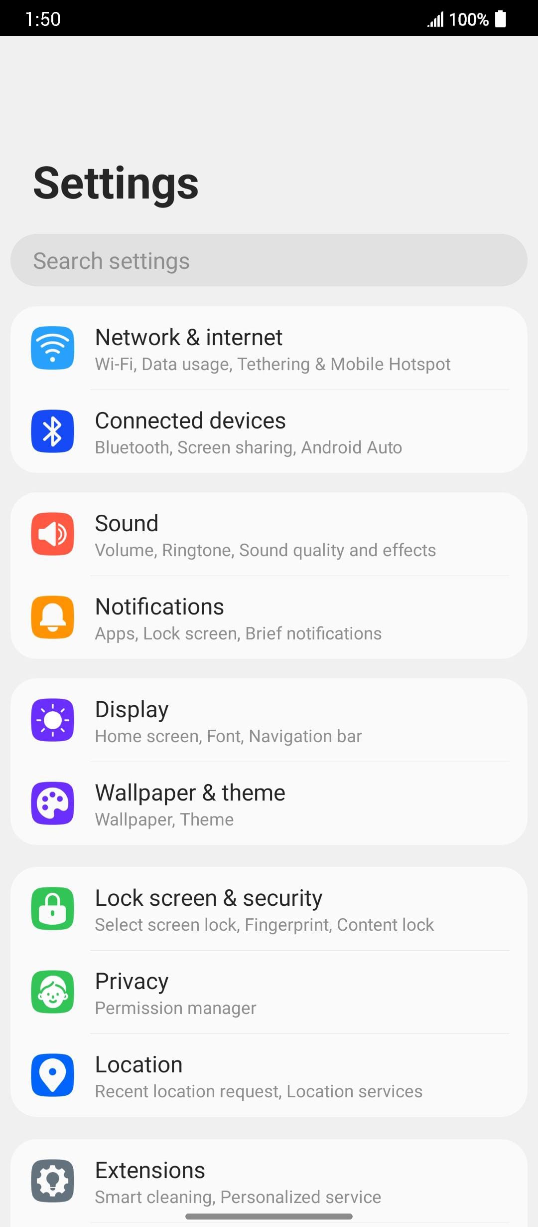 En la aplicación Settings, toca Apps.