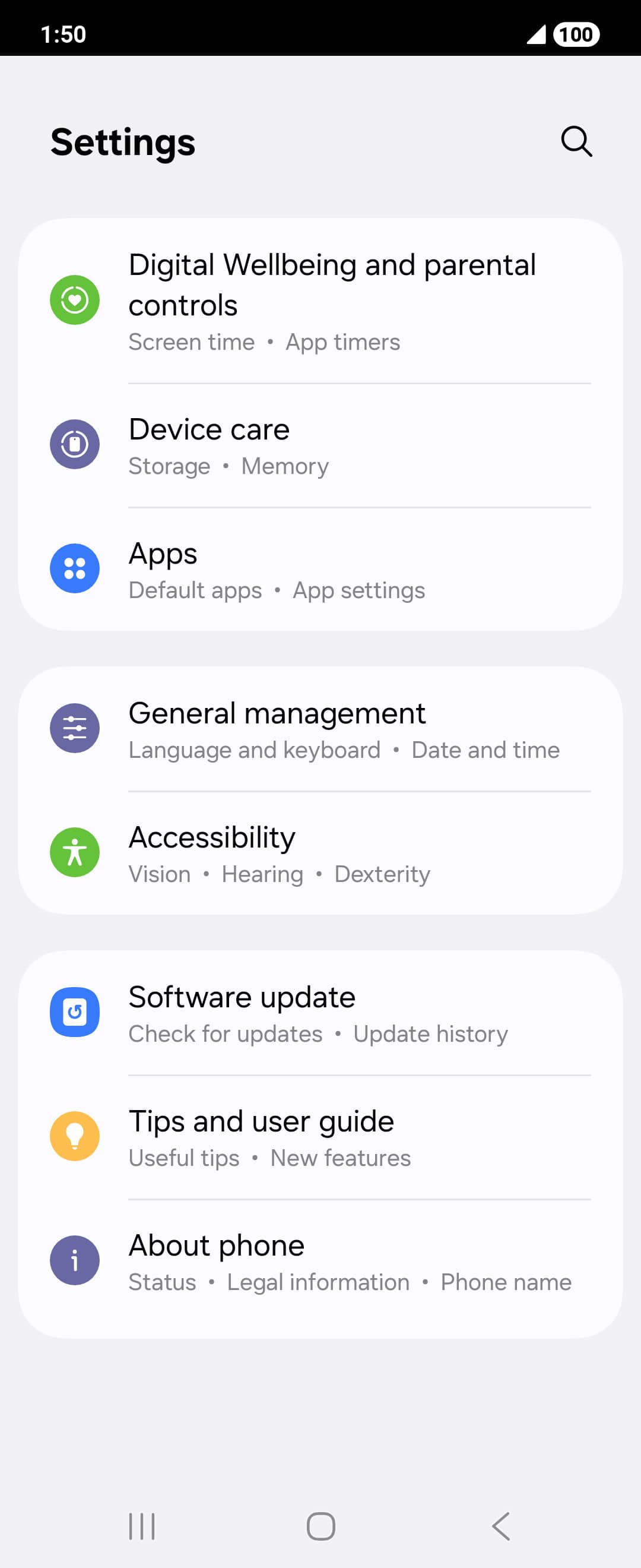 En la aplicación Settings, toca Apps.