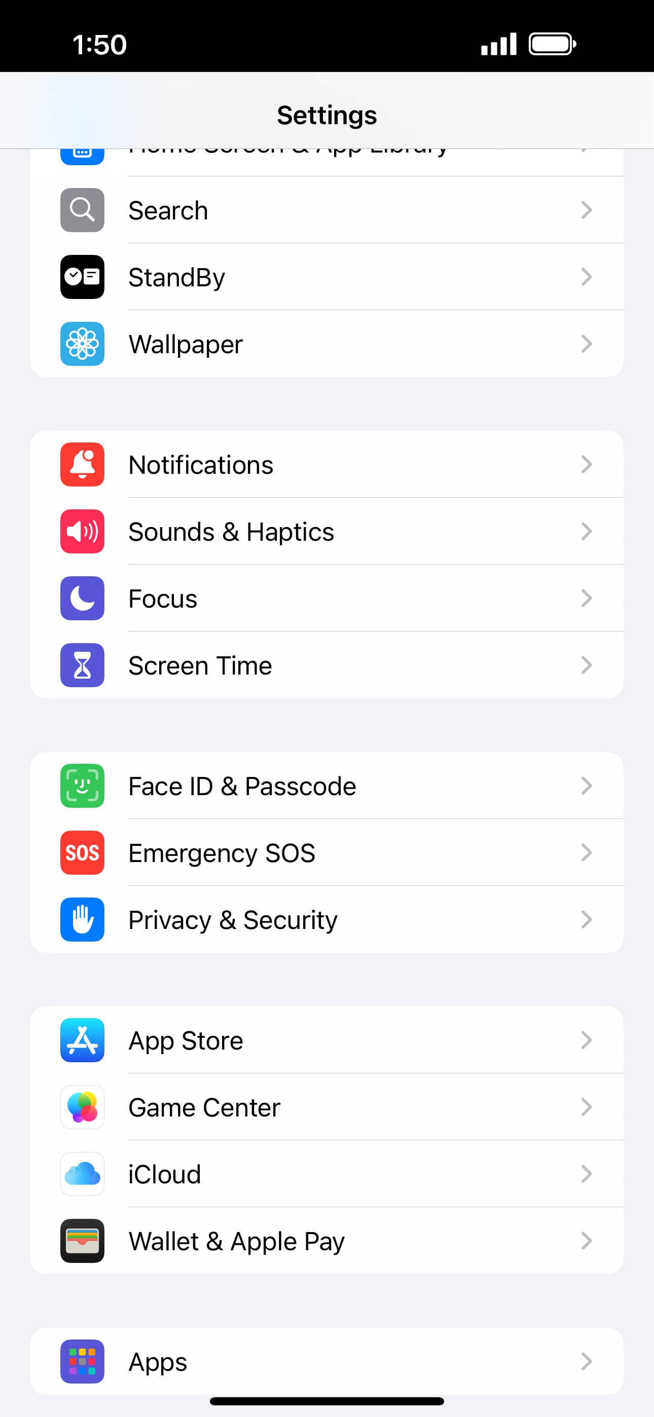 From the Settings app, scroll to and tap Apps.