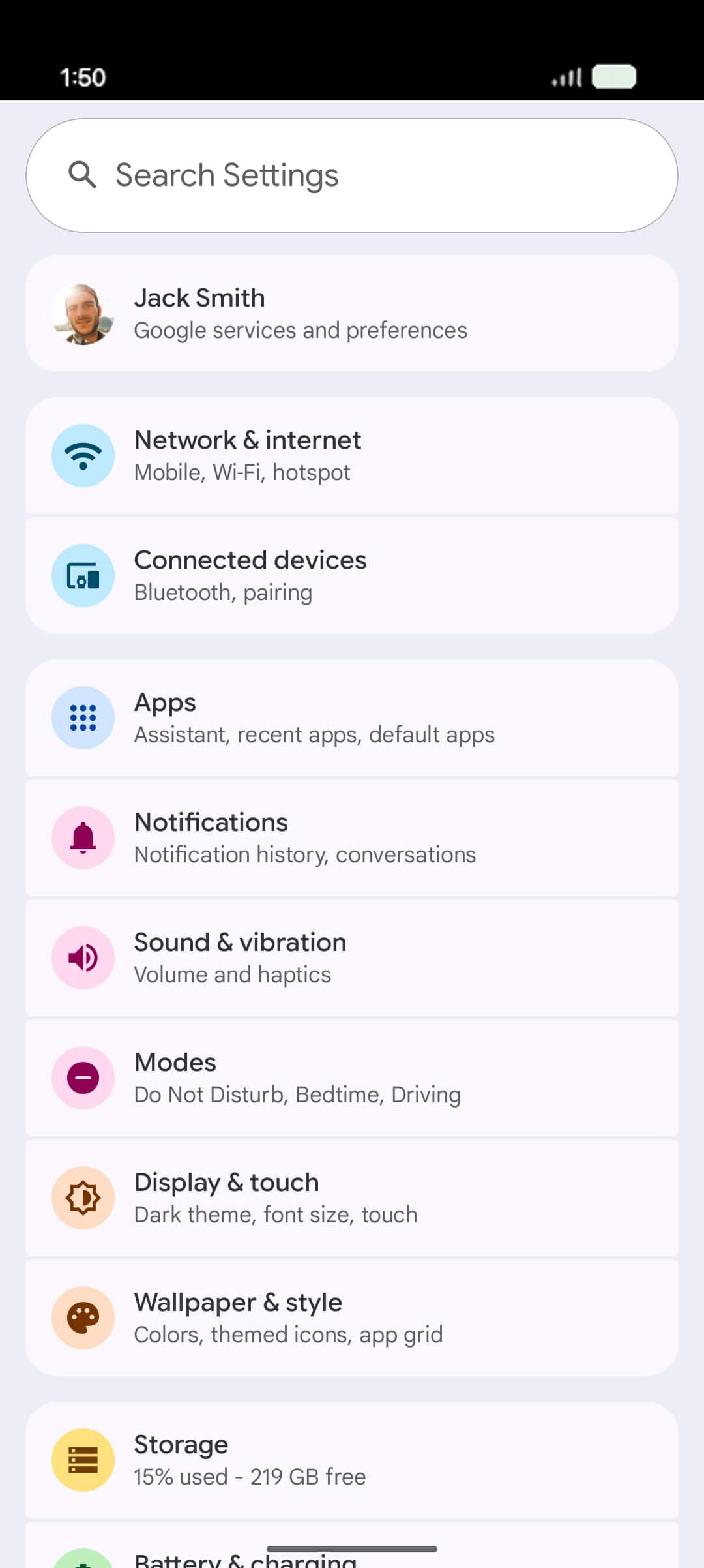 From the Settings app, scroll to and tap Apps.