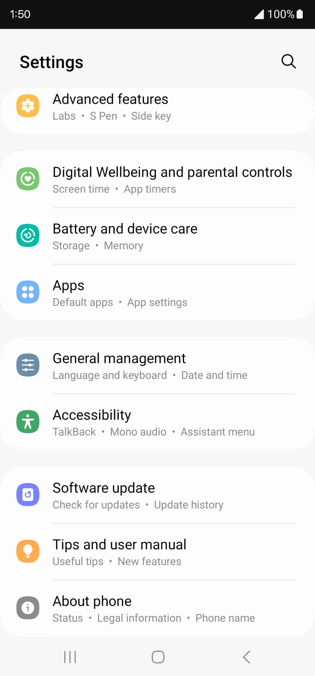 From the Settings app, scroll to and tap Apps.