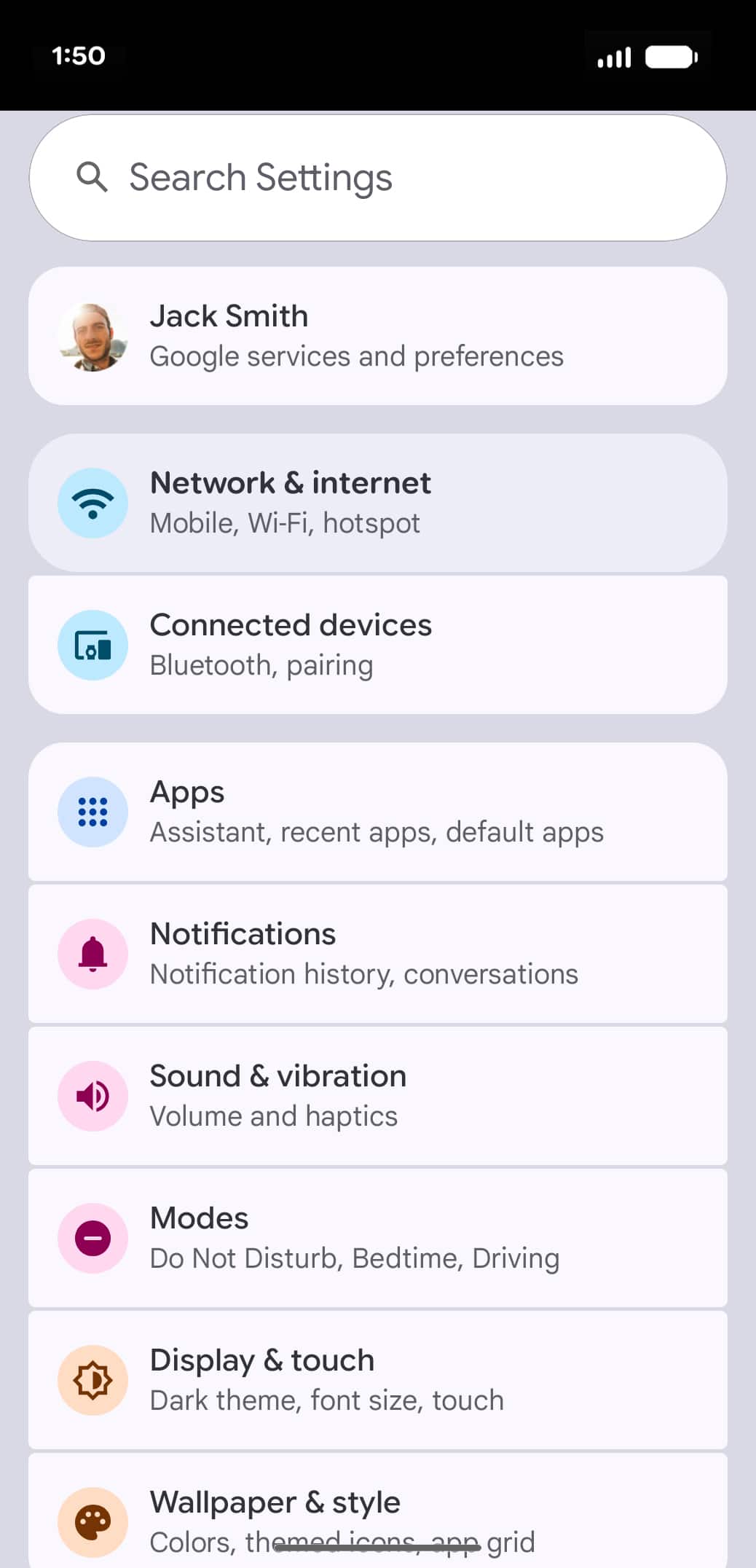 From the Settings app, scroll to and tap Apps.