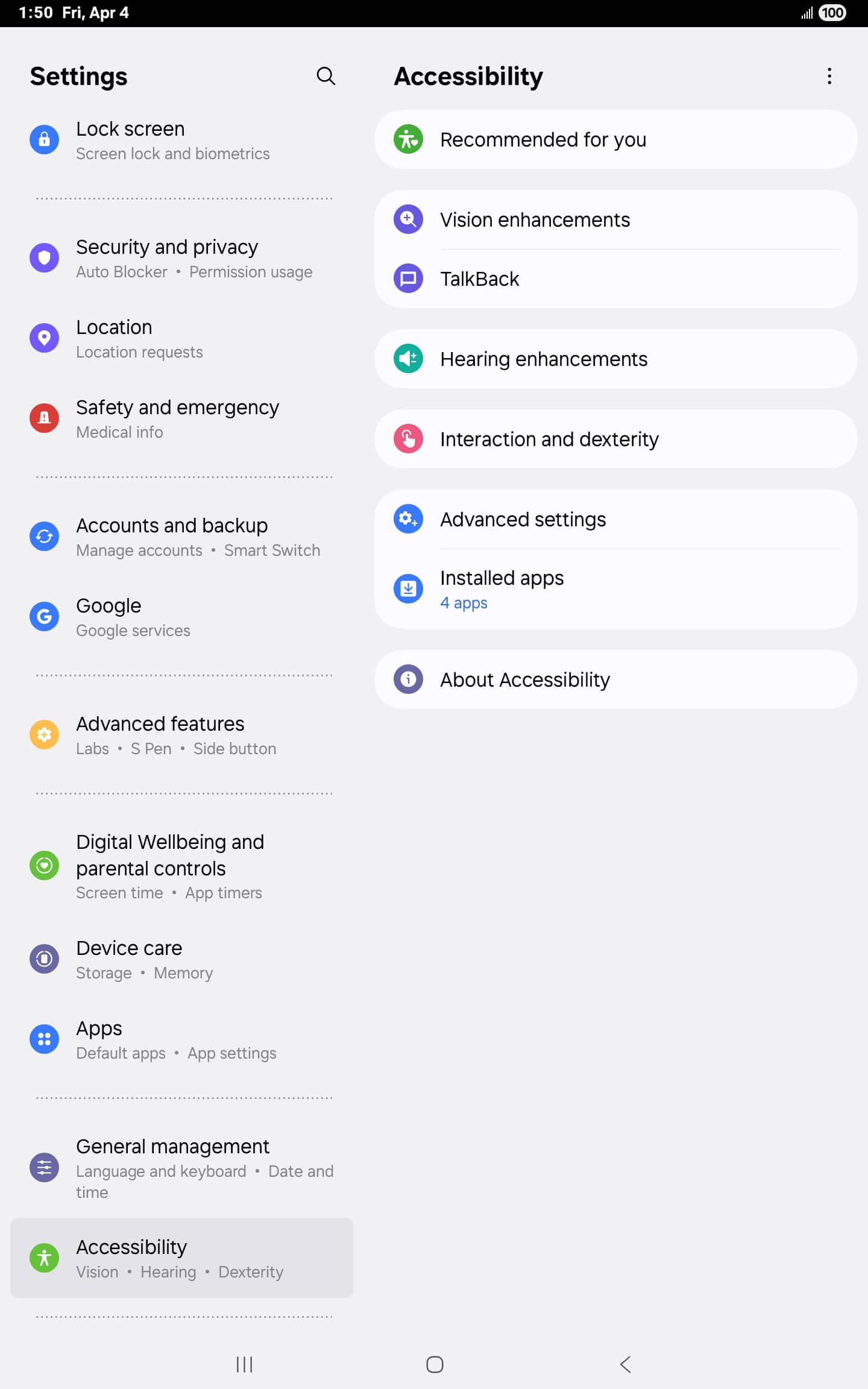 En la aplicación Settings, toca Apps.