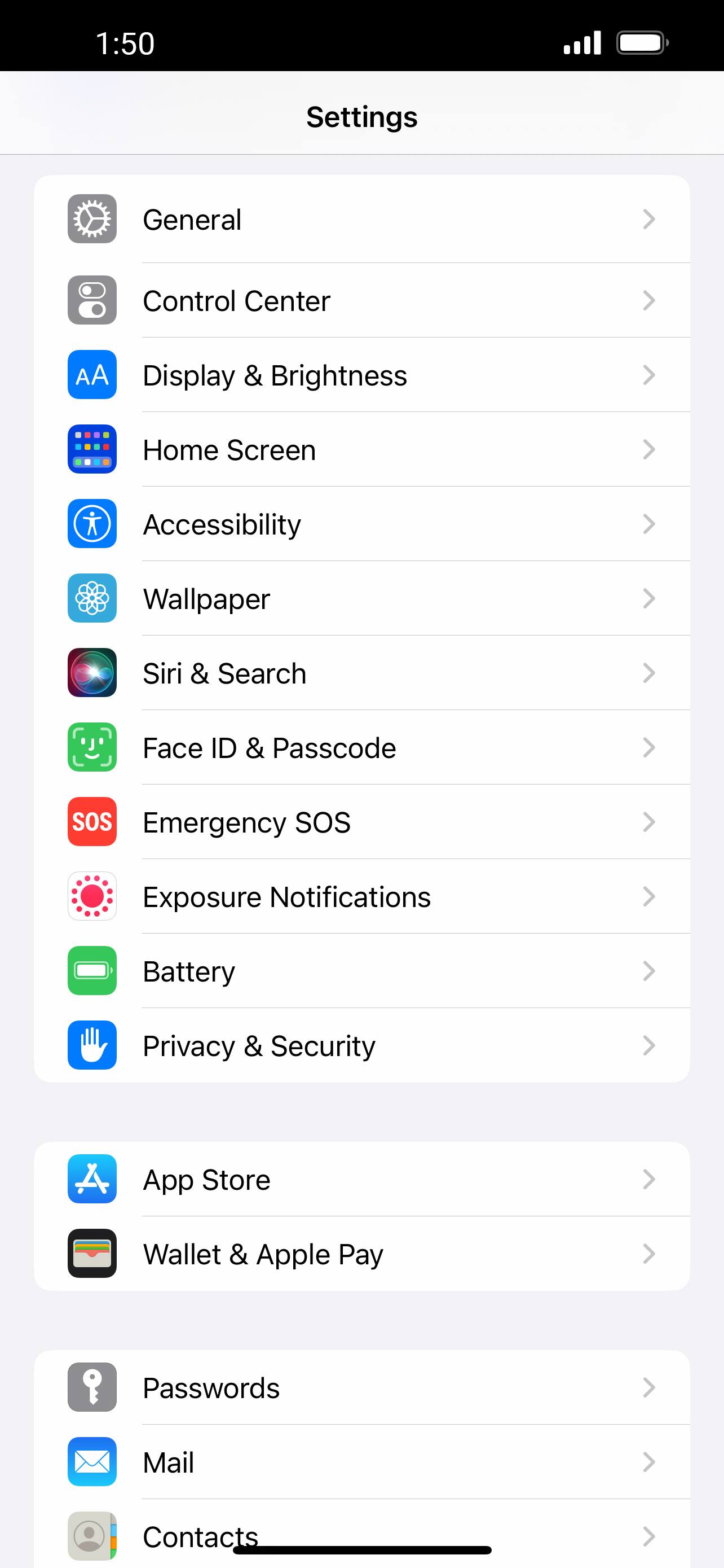 En la aplicación Settings, toca Apps.