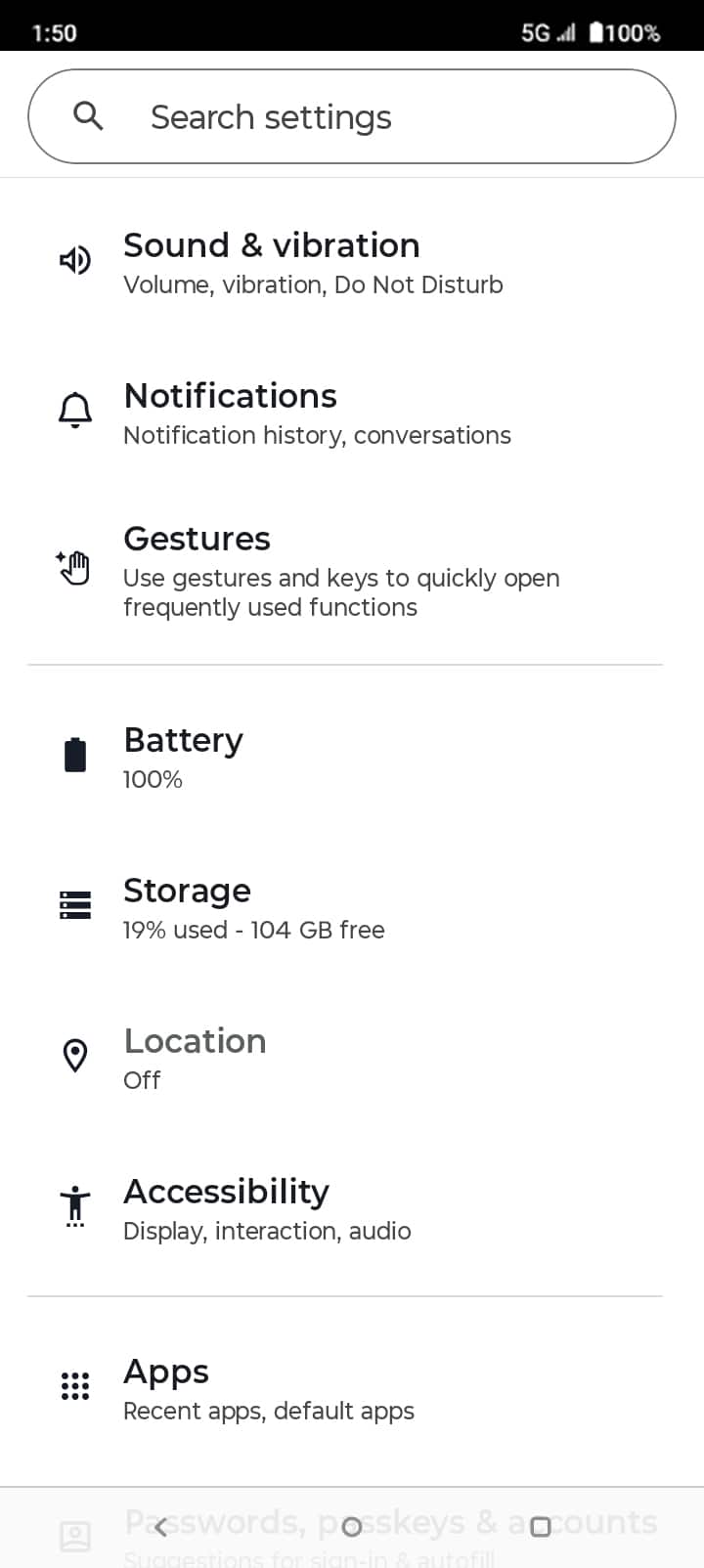 From the Settings app, scroll to and tap Apps.