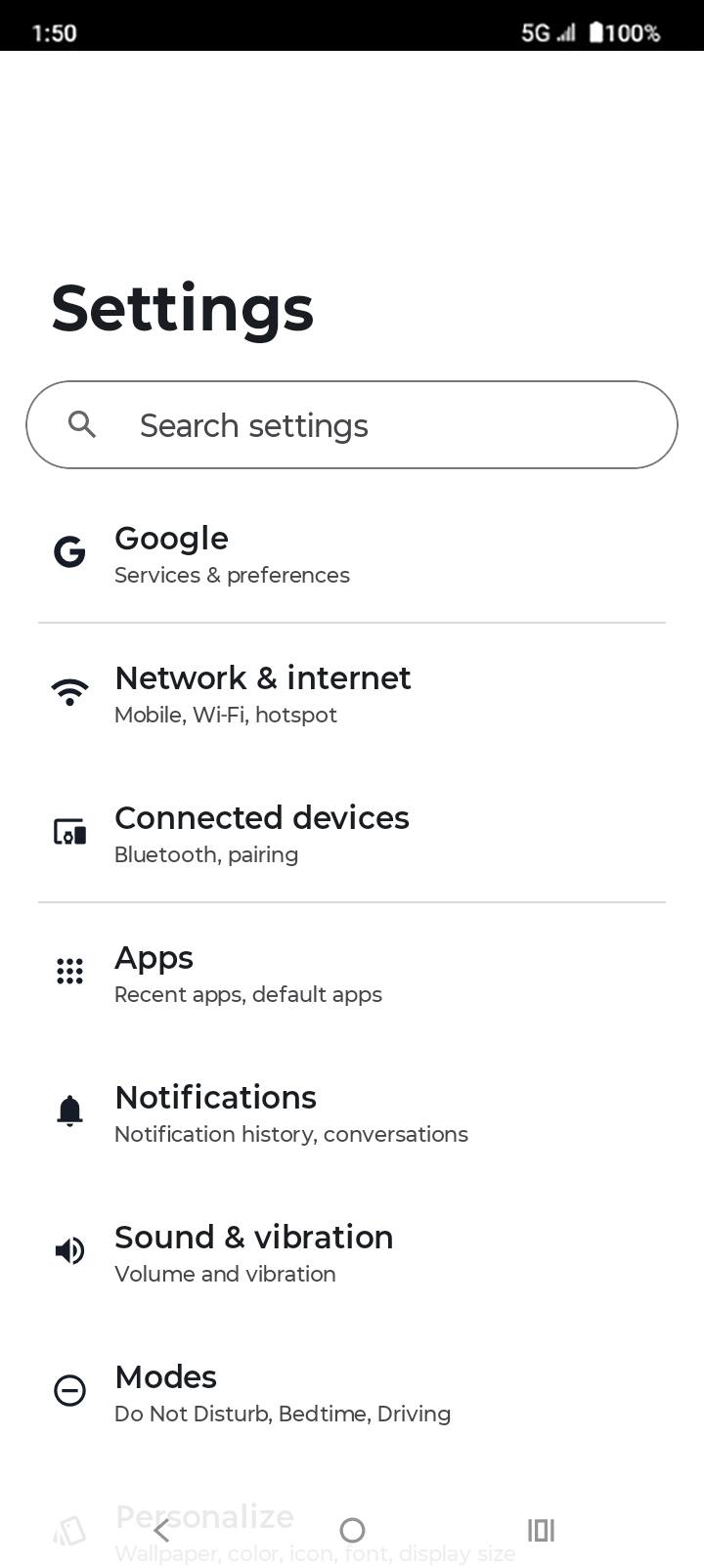 From the Settings app, scroll to and tap Apps.