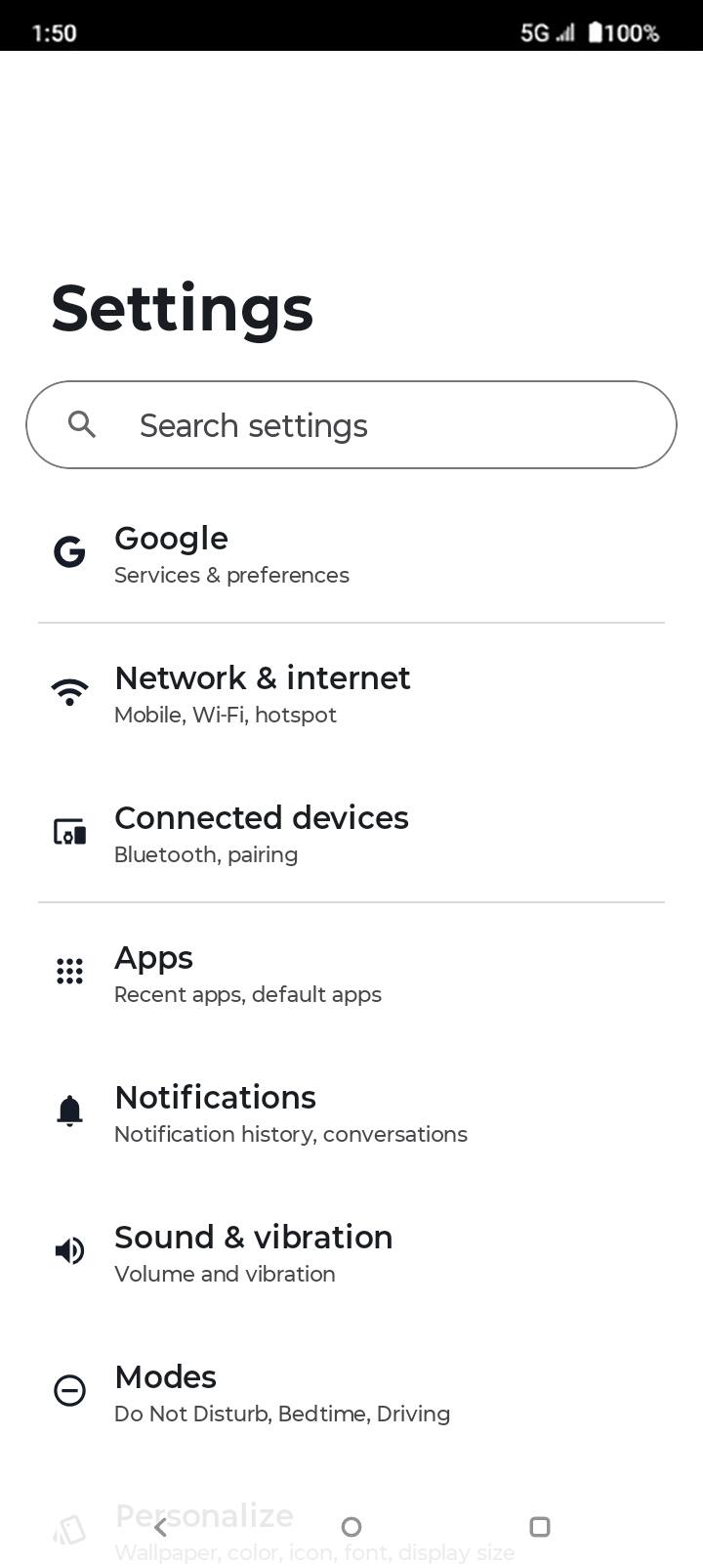 From the Settings app, scroll to and tap Apps.
