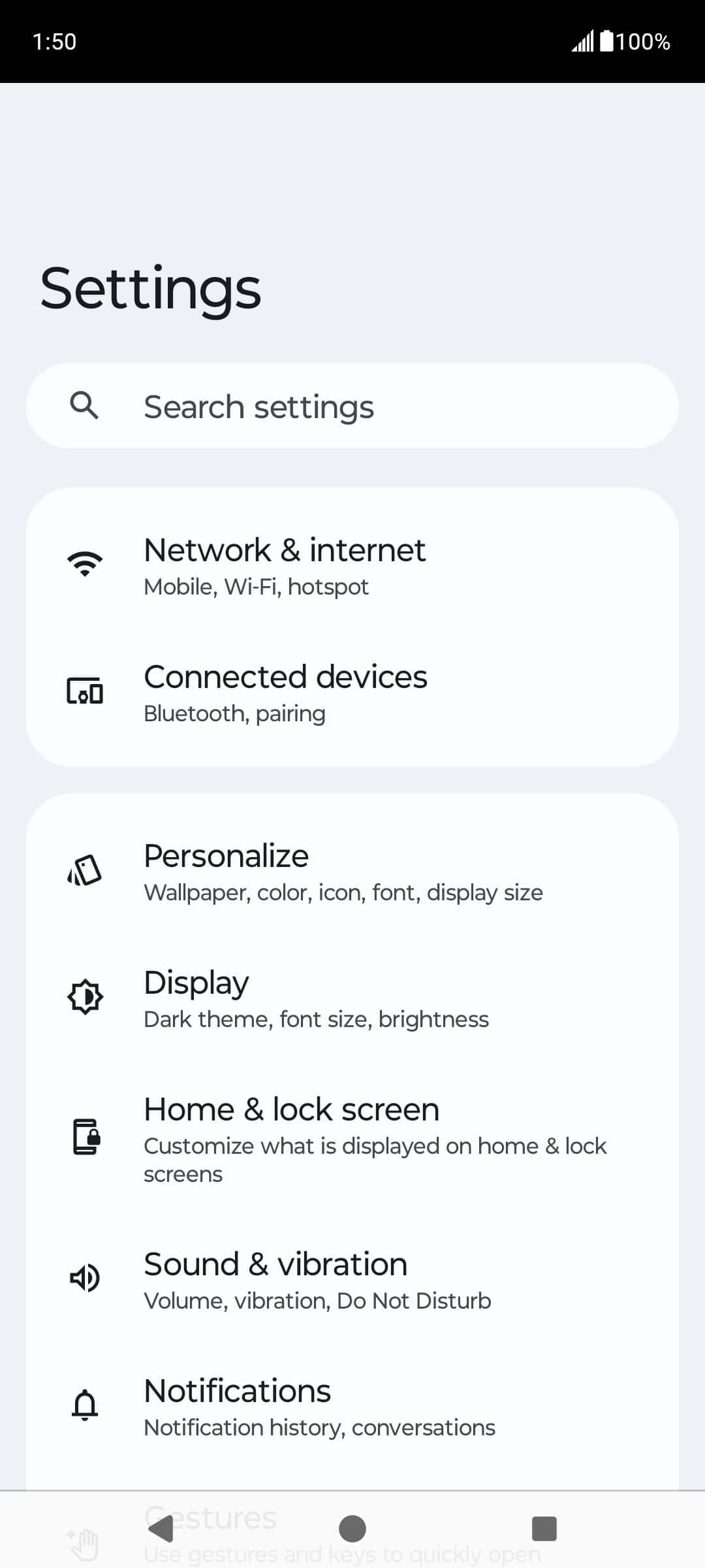 En la aplicación Settings, toca Apps.