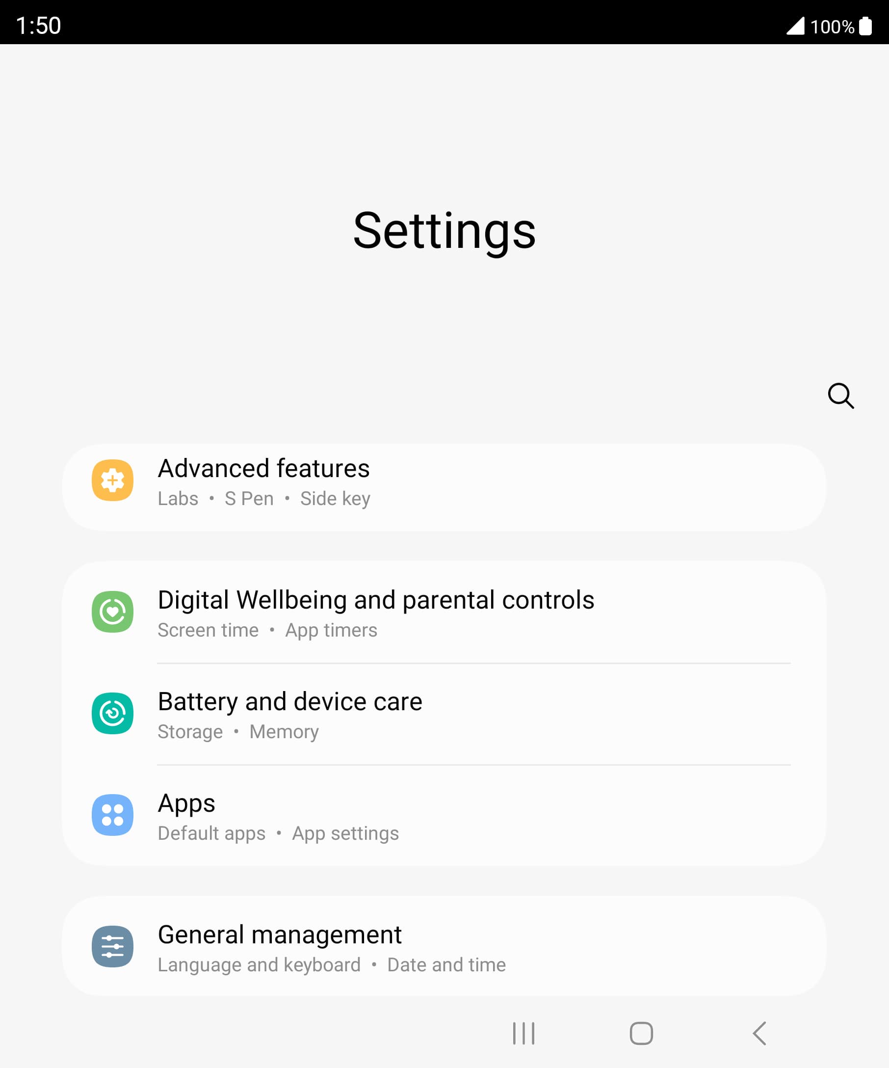From the Settings app, scroll to and tap Apps.