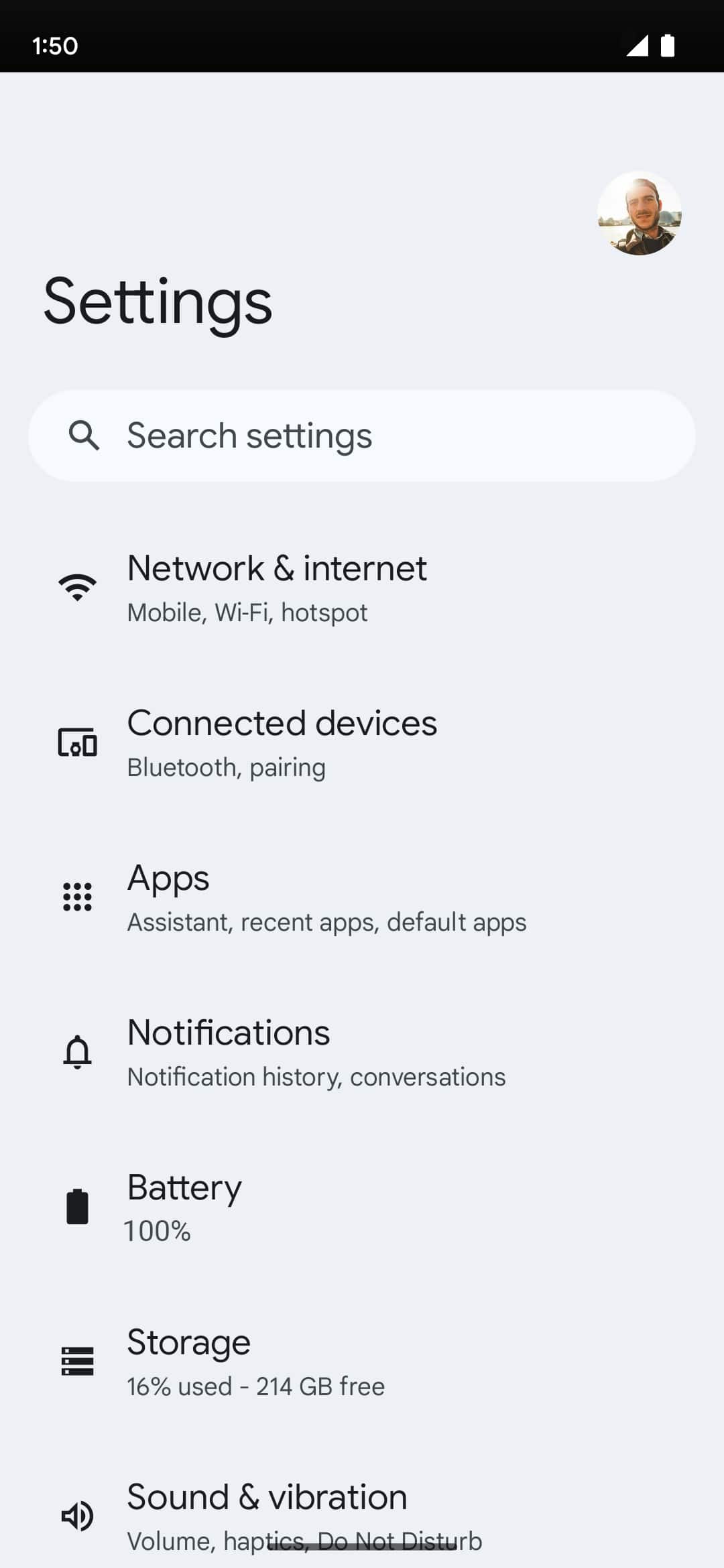 En la aplicación Settings, toca Apps.