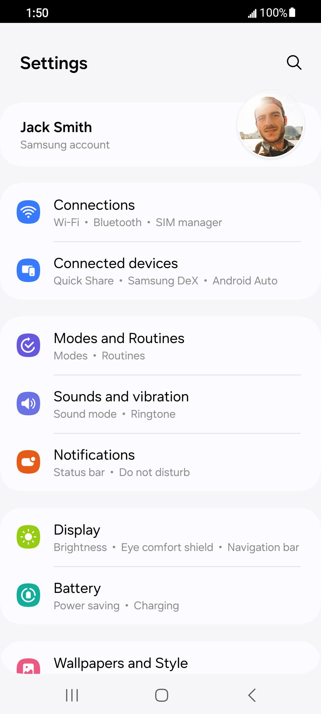 From the Settings app, scroll to and tap Apps.