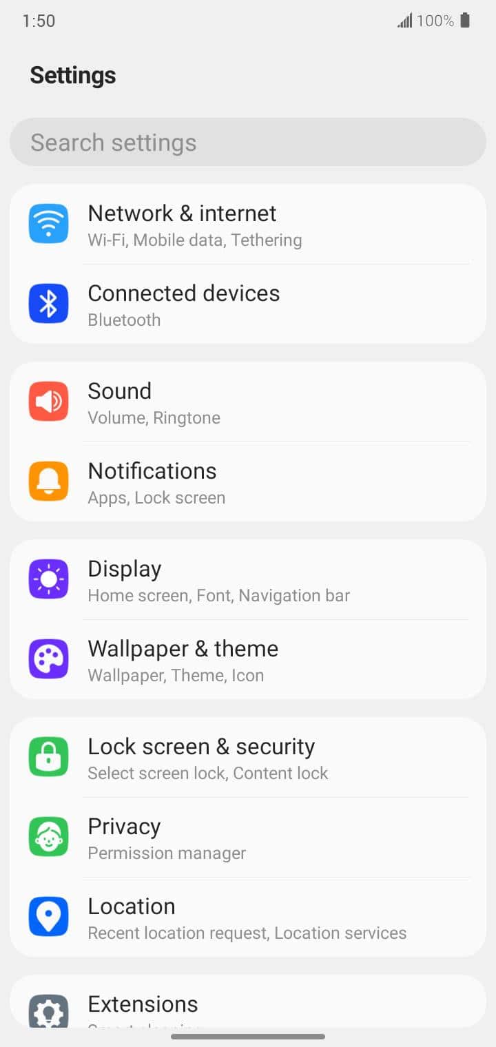 From the Settings app, scroll to and tap Apps.