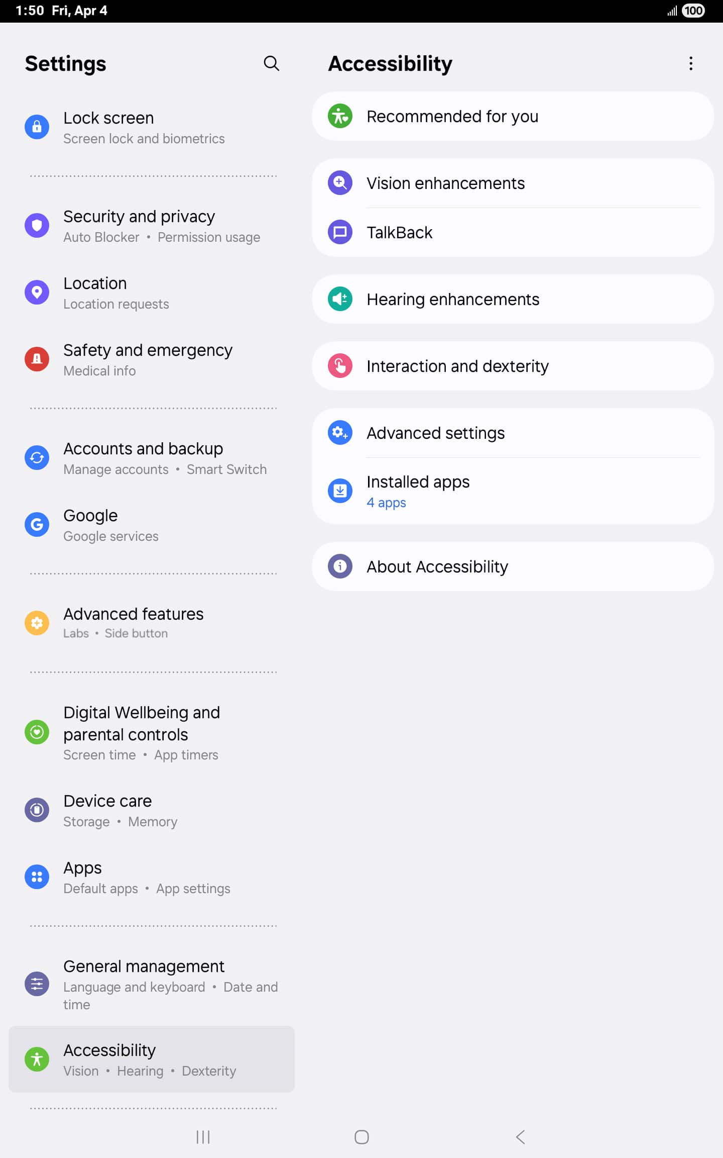 From the Settings app, scroll to and tap Apps.