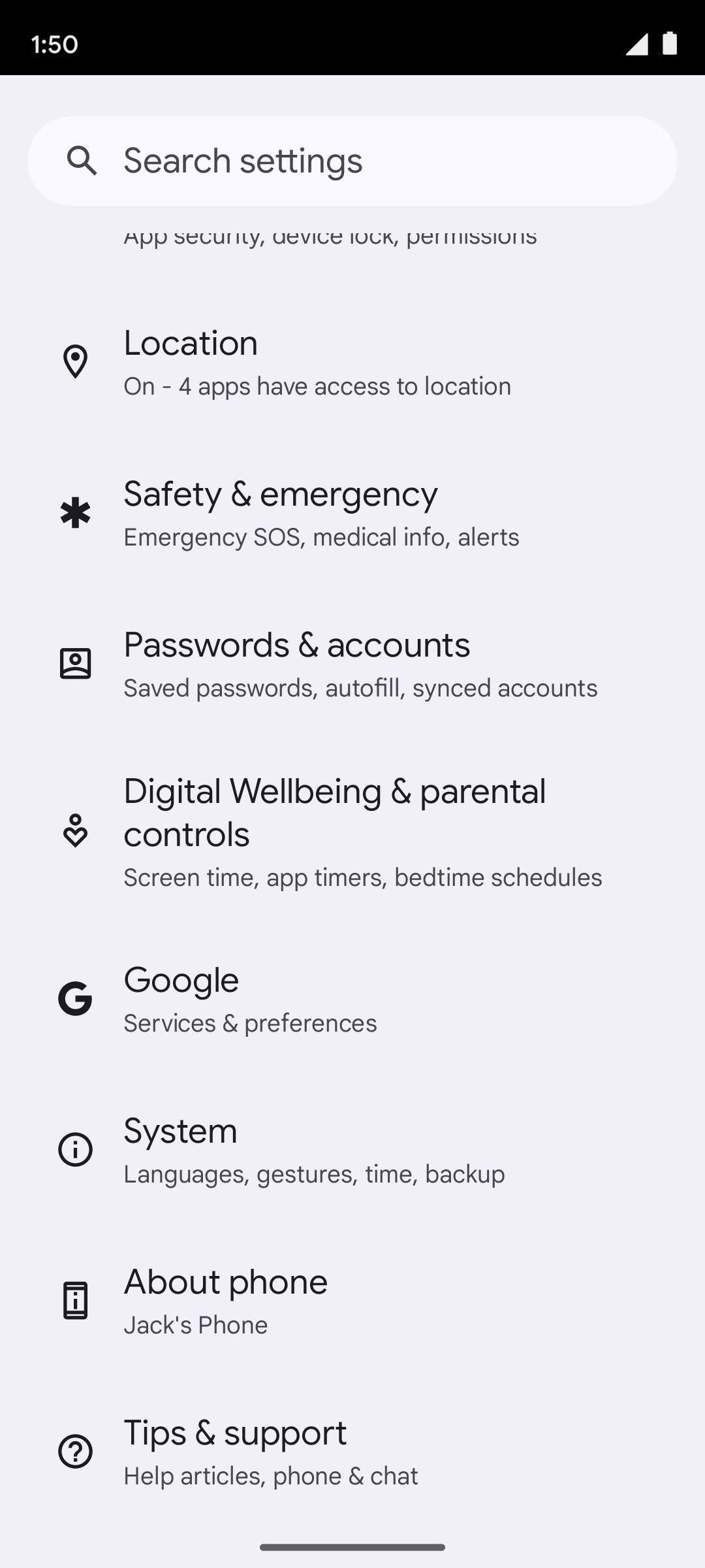 From the Settings app, scroll to and tap Apps.