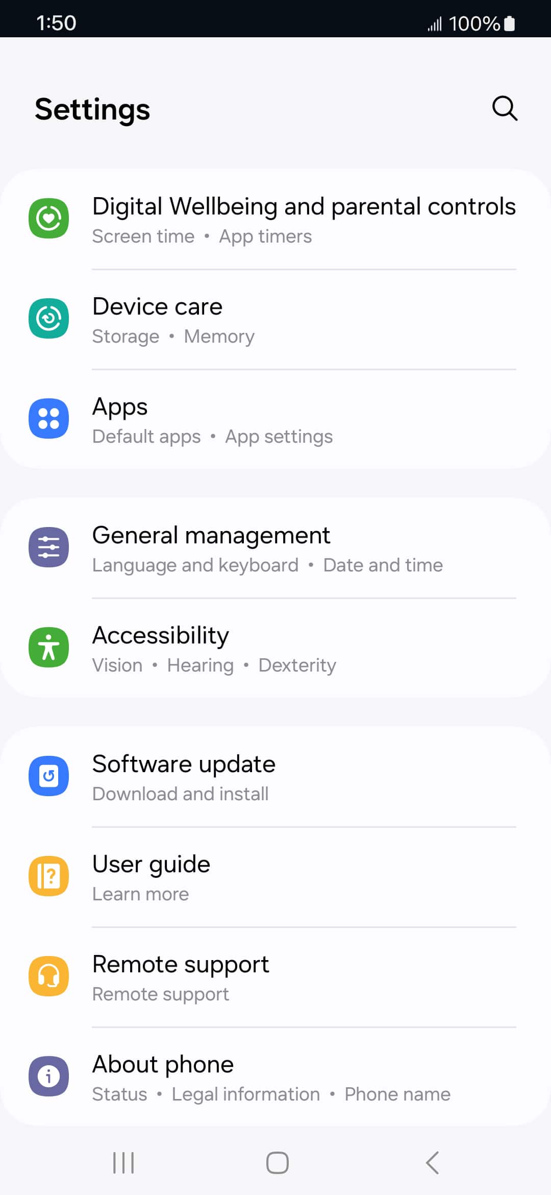 From the Settings app, scroll to and tap Apps.