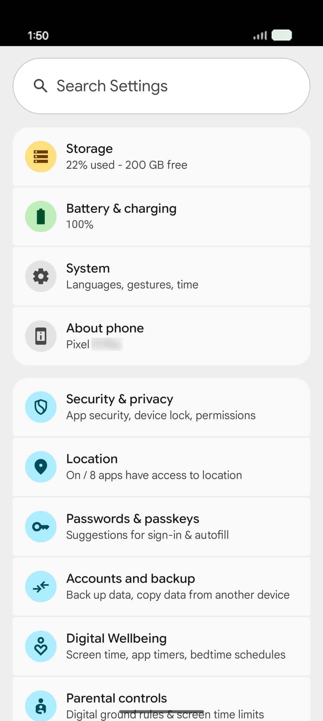 En la aplicación Settings, toca Apps.