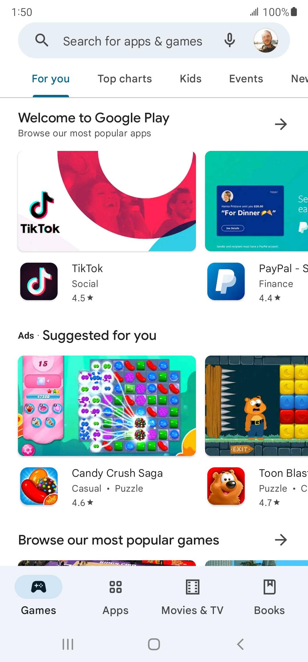 From the Settings app, scroll to and tap Apps.