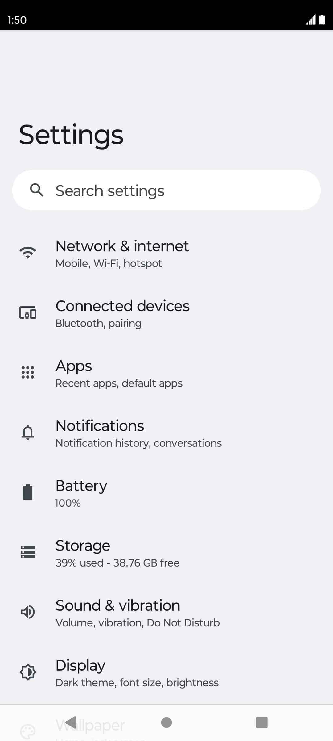 From the Settings app, scroll to and tap Apps.