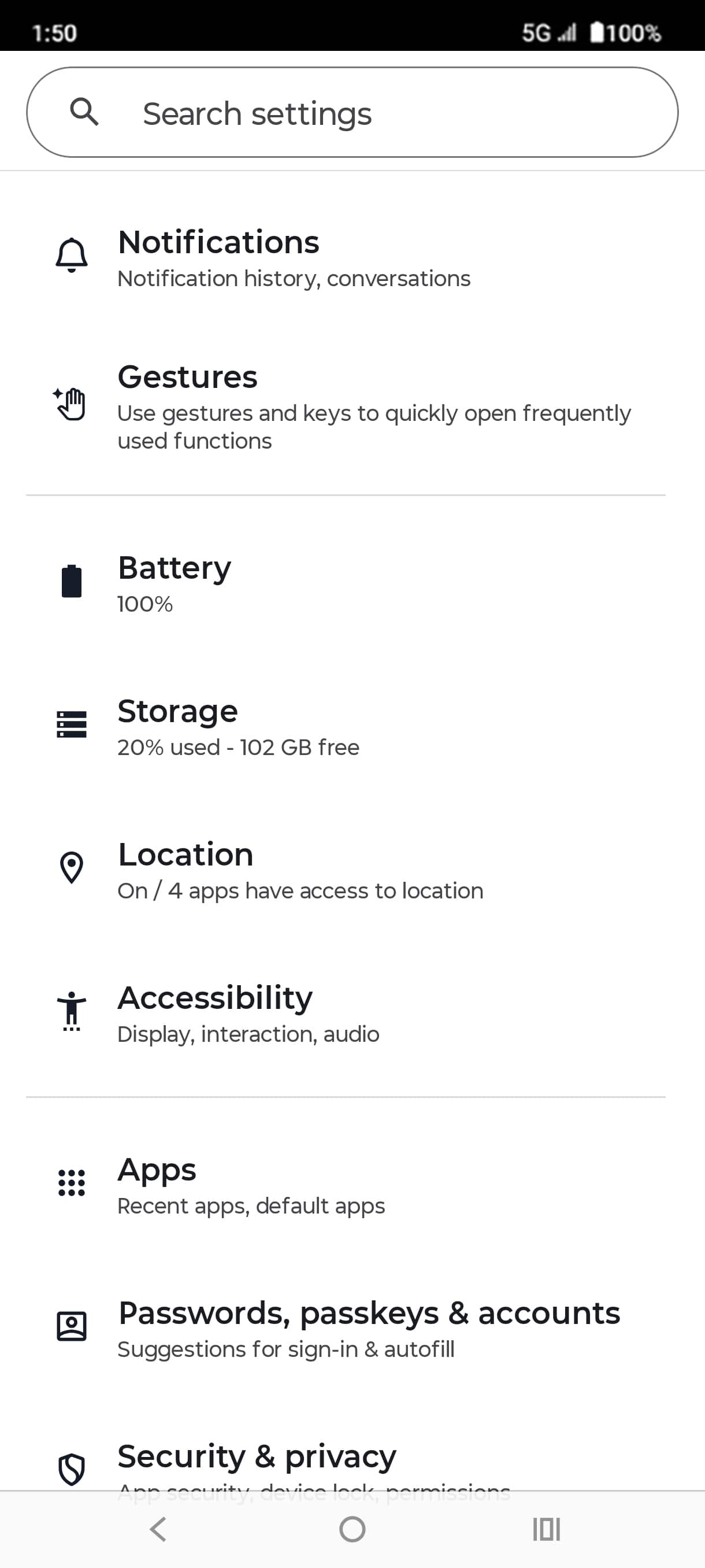 From the Settings app, scroll to and tap Apps.