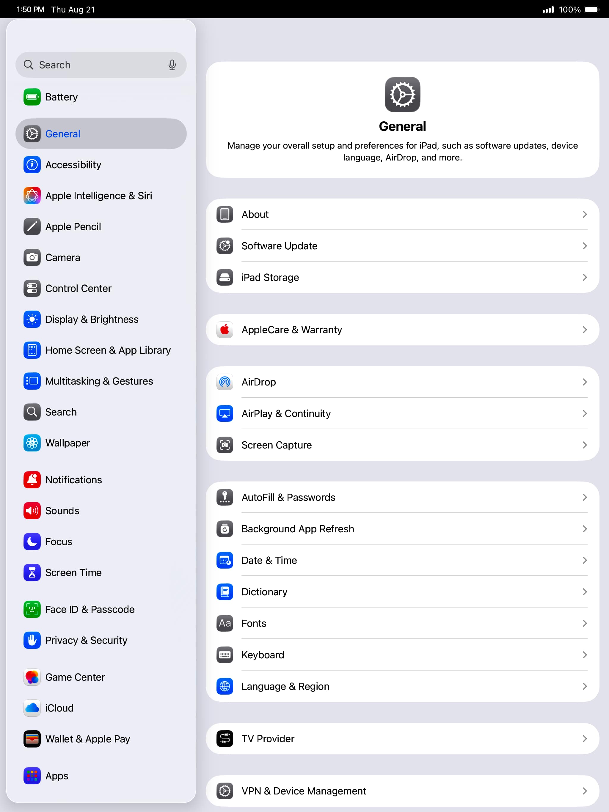 En la aplicación Settings, toca Apps.