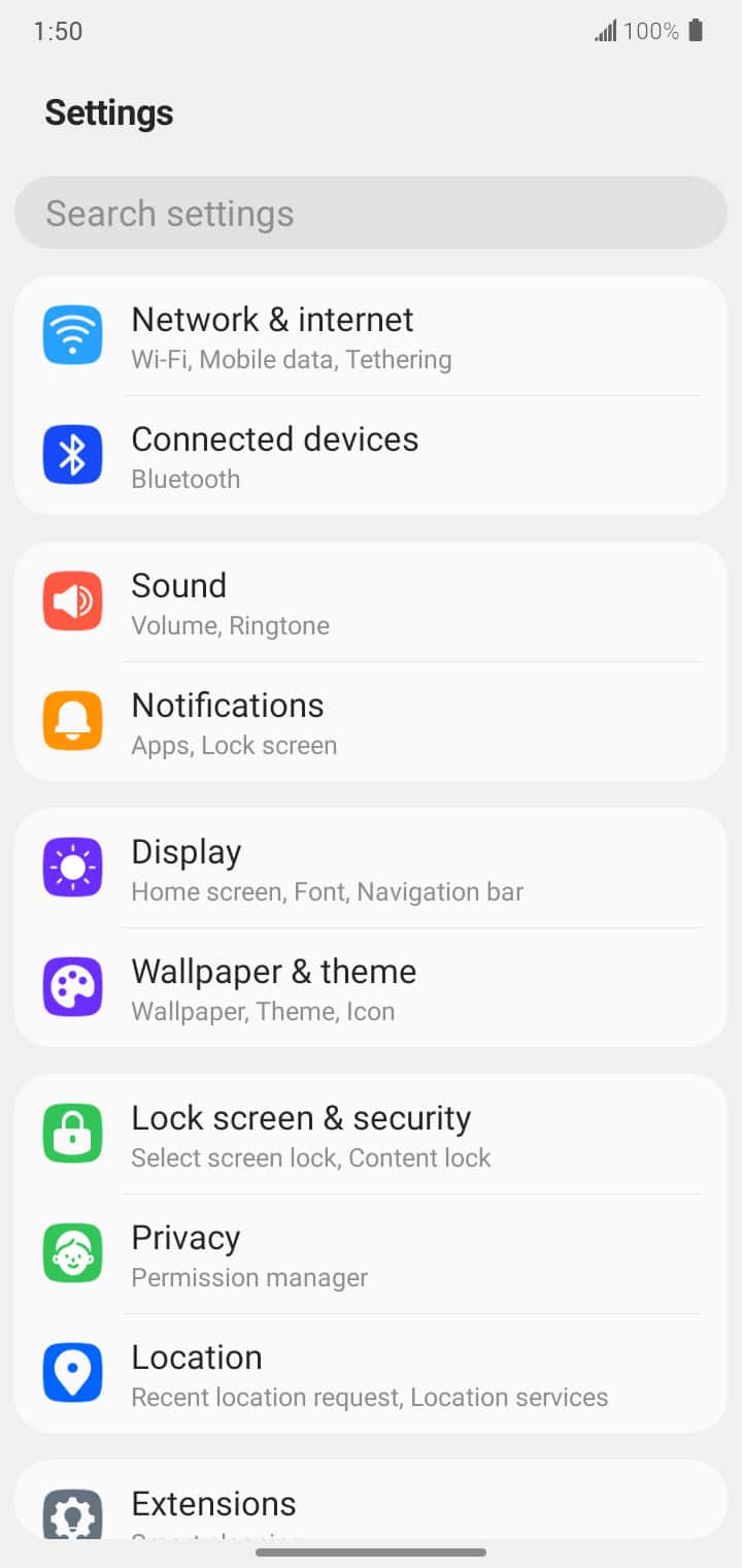 From the Settings app, scroll to and tap Apps.