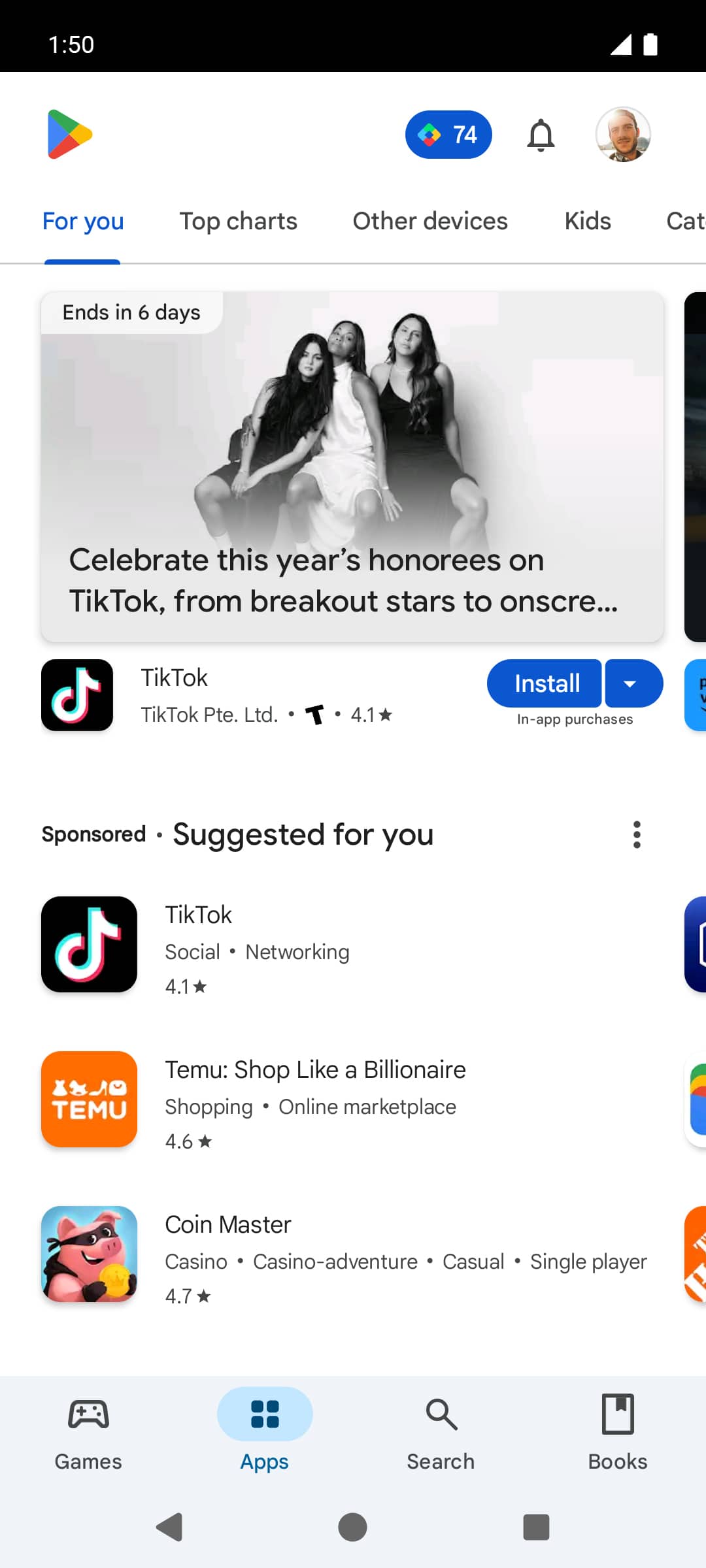 From the Settings app, scroll to and tap Apps.