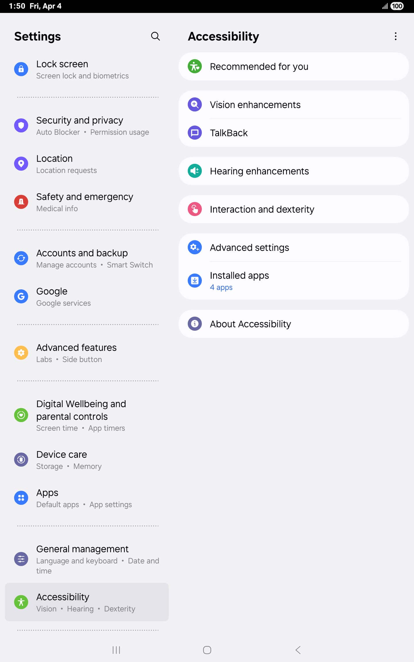 From the Settings app, scroll to and tap Apps.