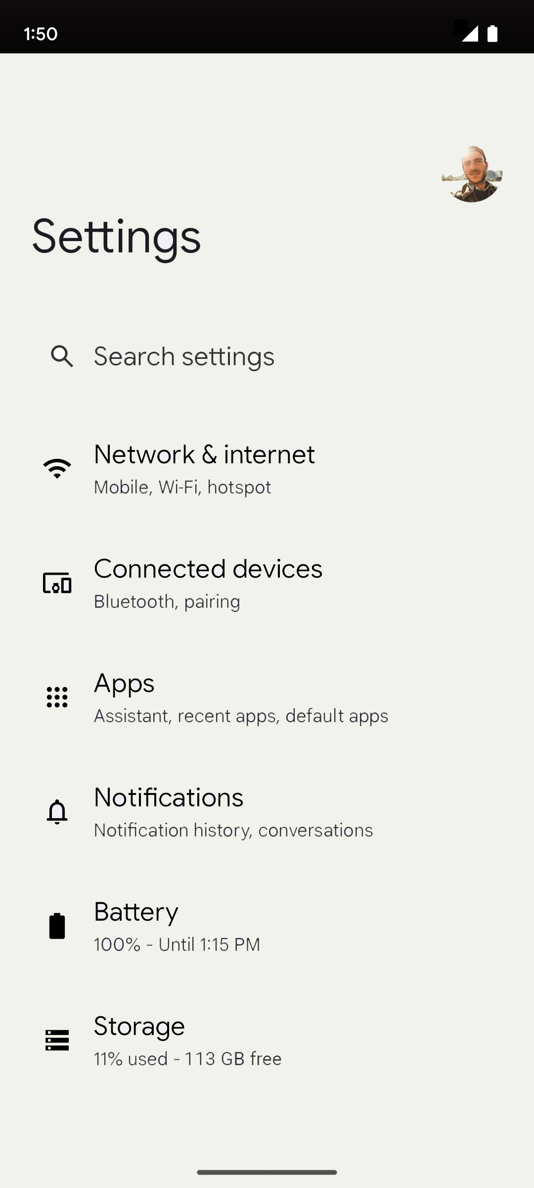 En la aplicación Settings, toca Apps.
