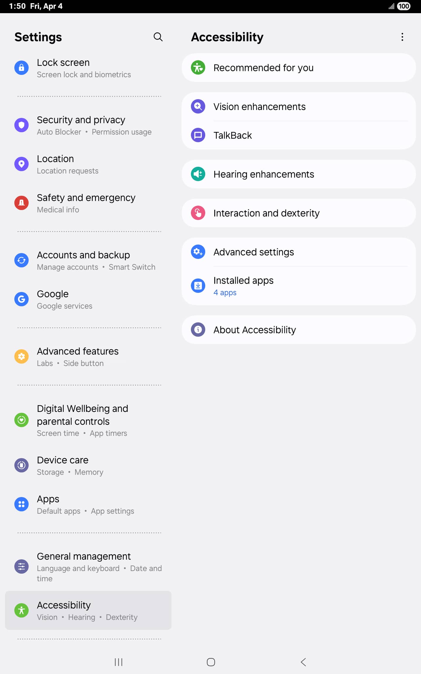 From the Settings app, scroll to and tap Apps.
