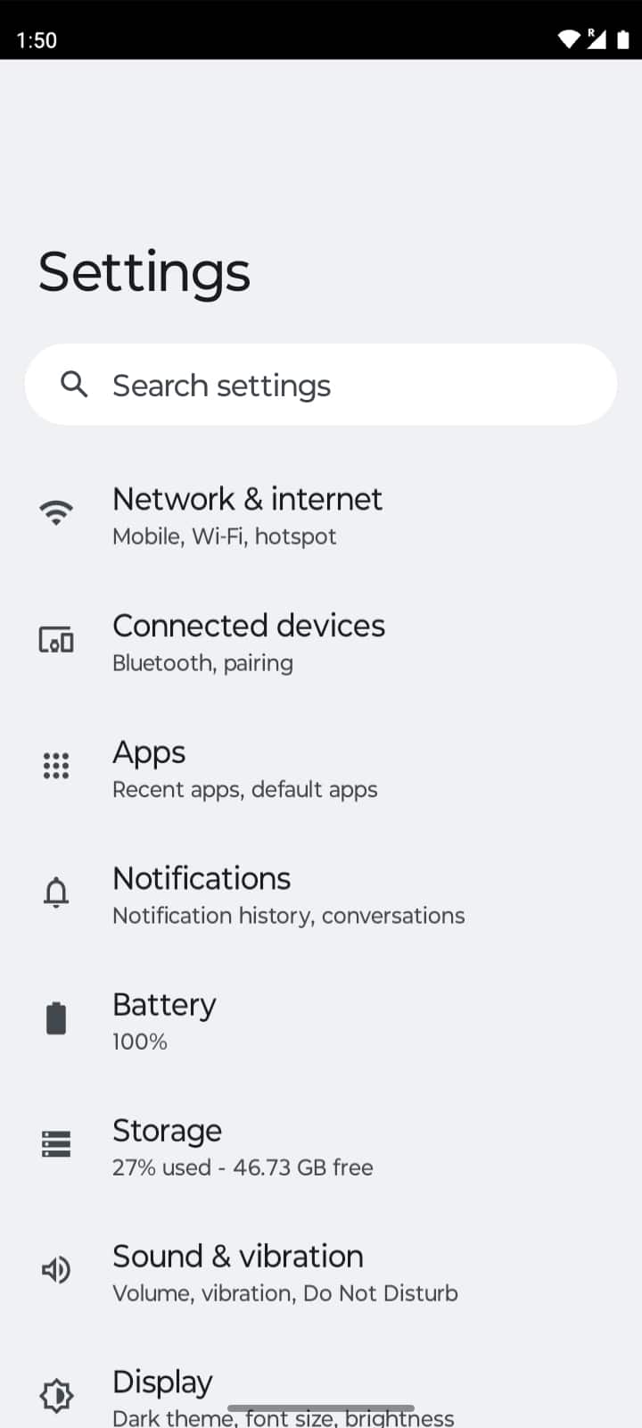 En la aplicación Settings, toca Apps.