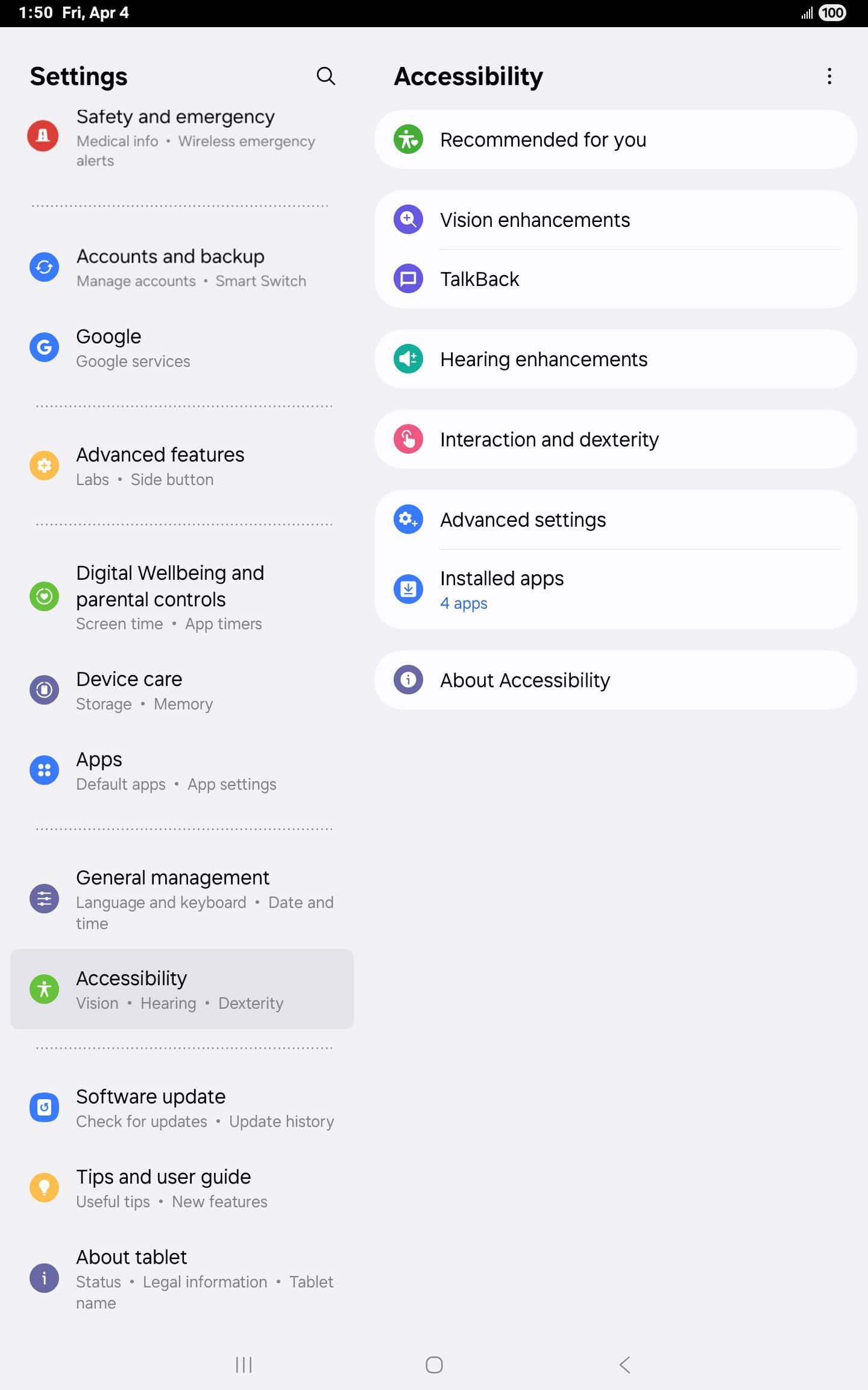 From the Settings app, scroll to and tap Apps.