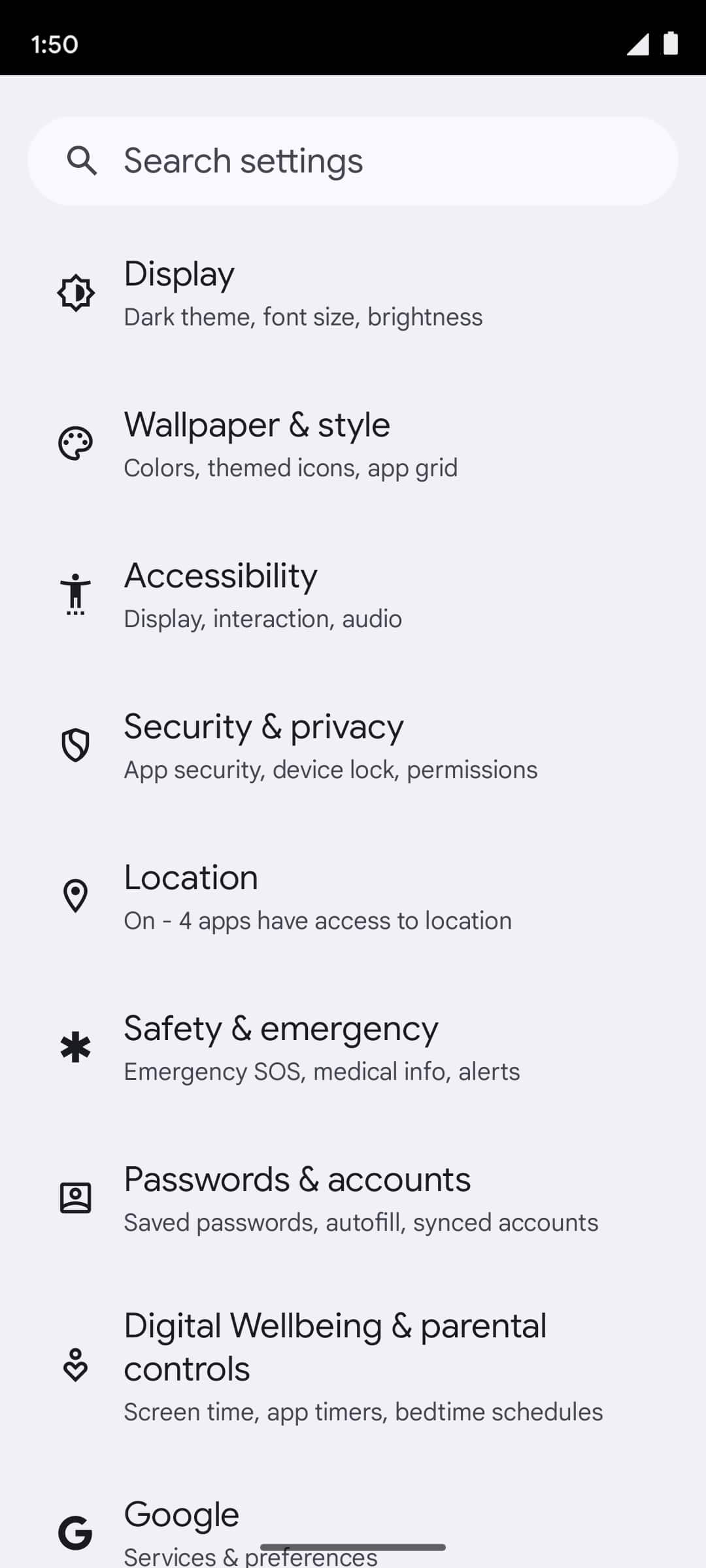 From the Settings app, scroll to and tap Apps.
