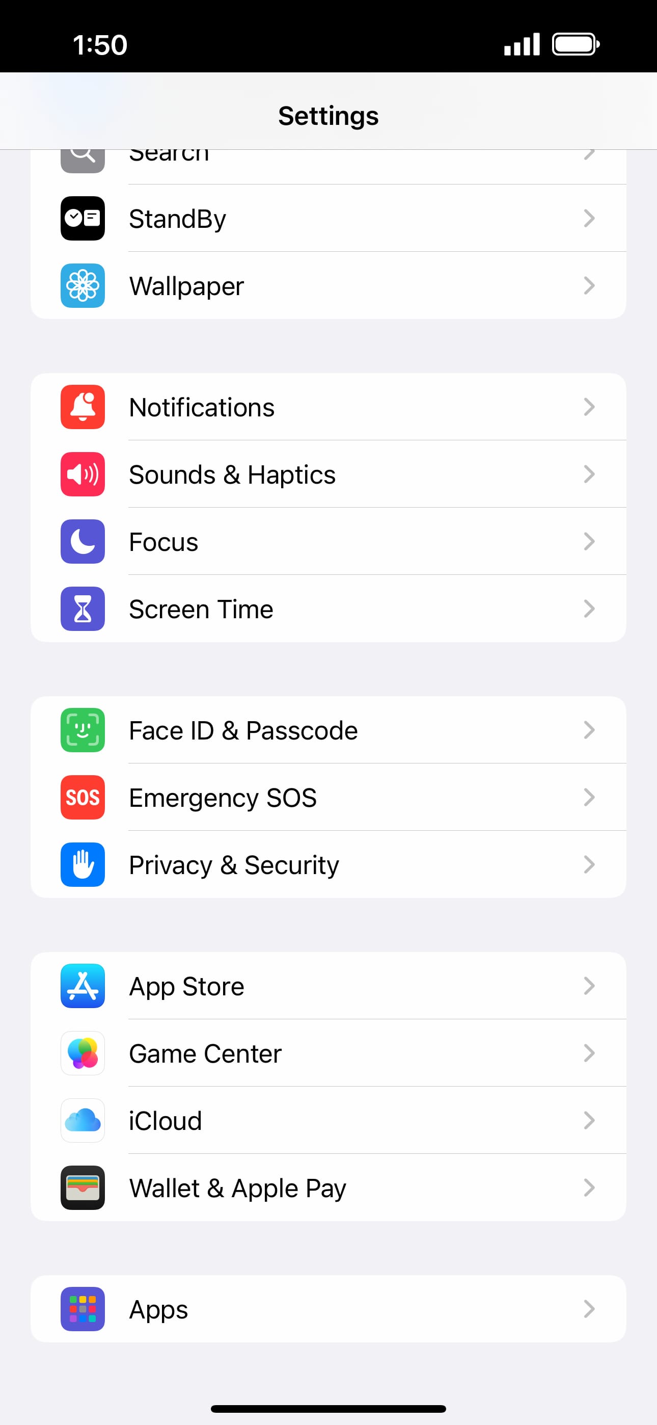 From the Settings app, scroll to and tap Apps.