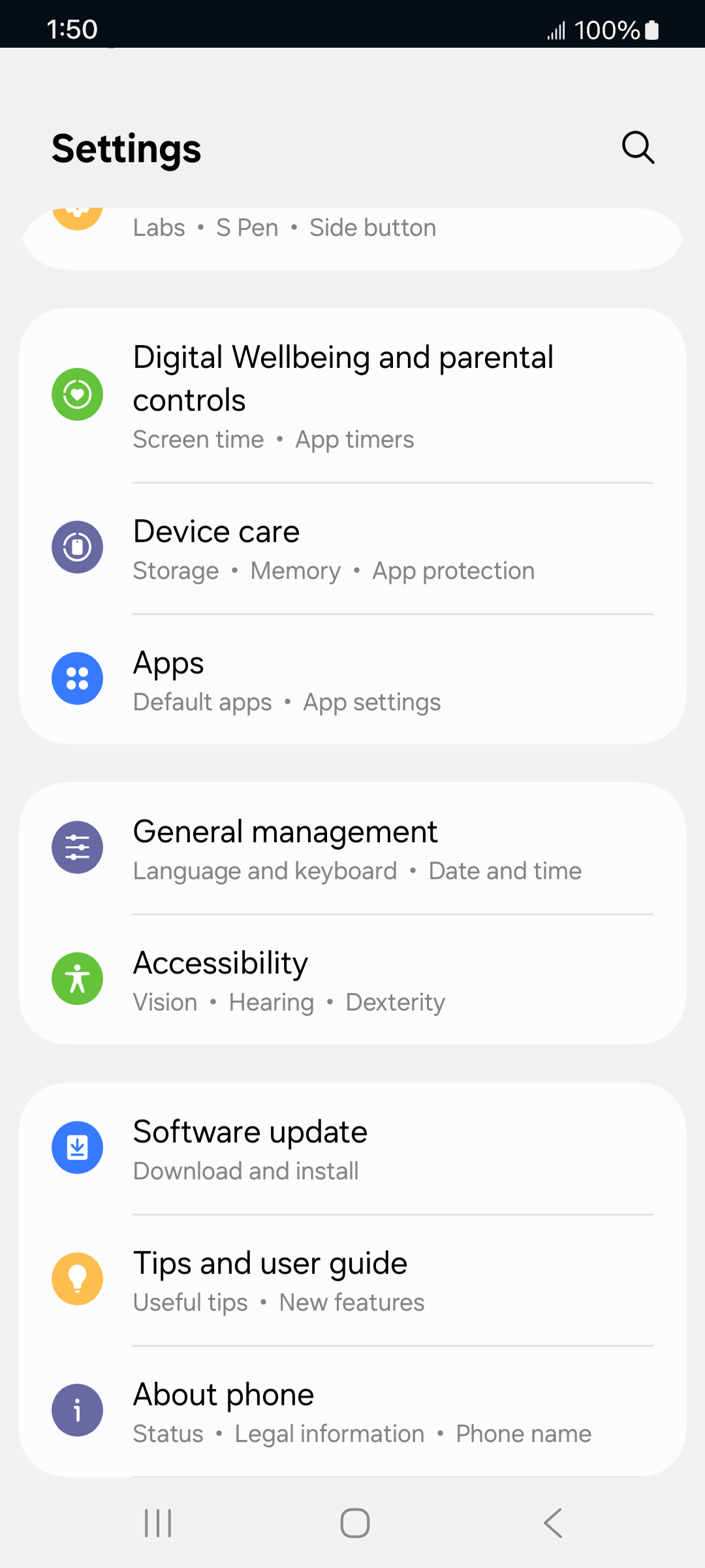 From the Settings app, scroll to and tap Apps.