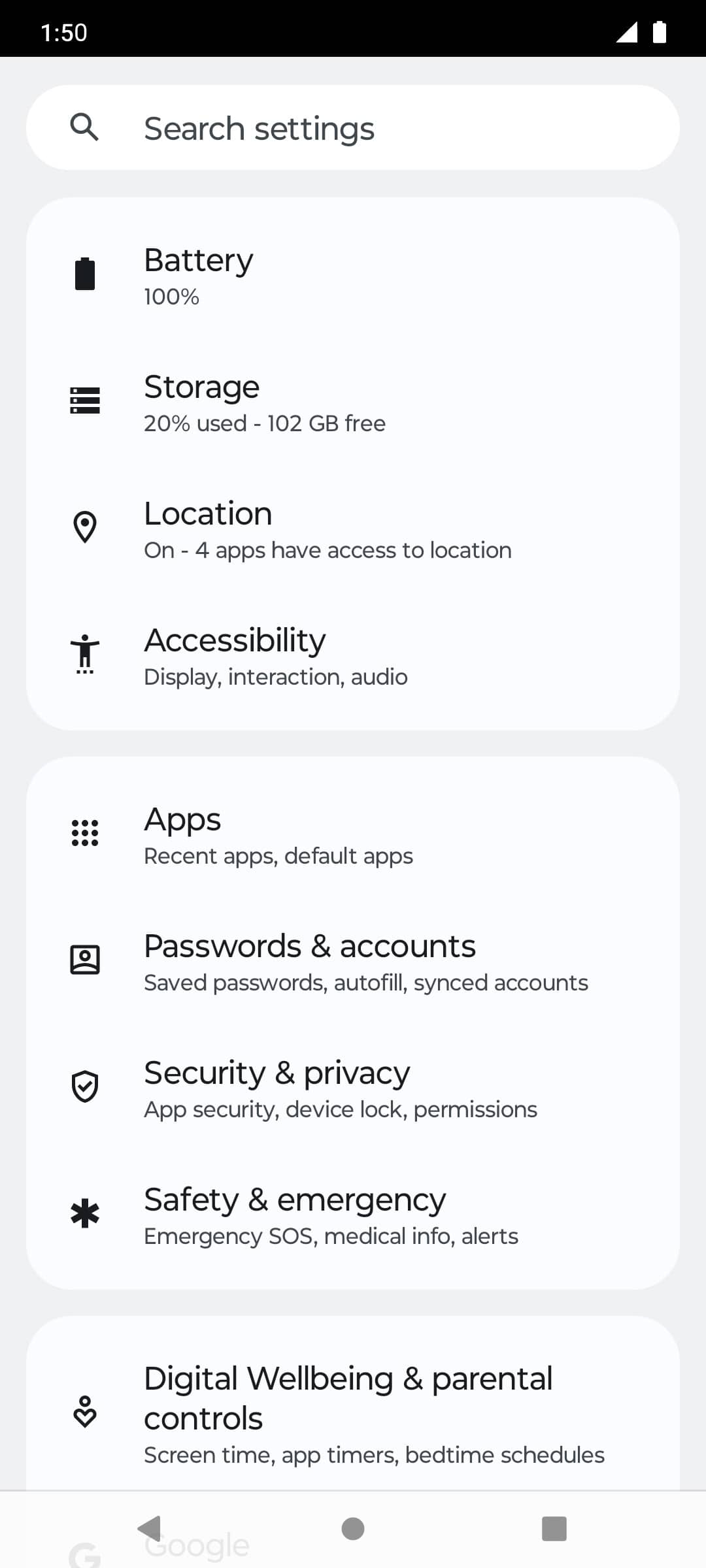 From the Settings app, scroll to and tap Apps.