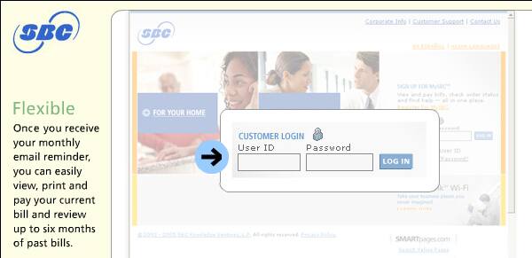 Enlargement of sample link to Pay your bill online.