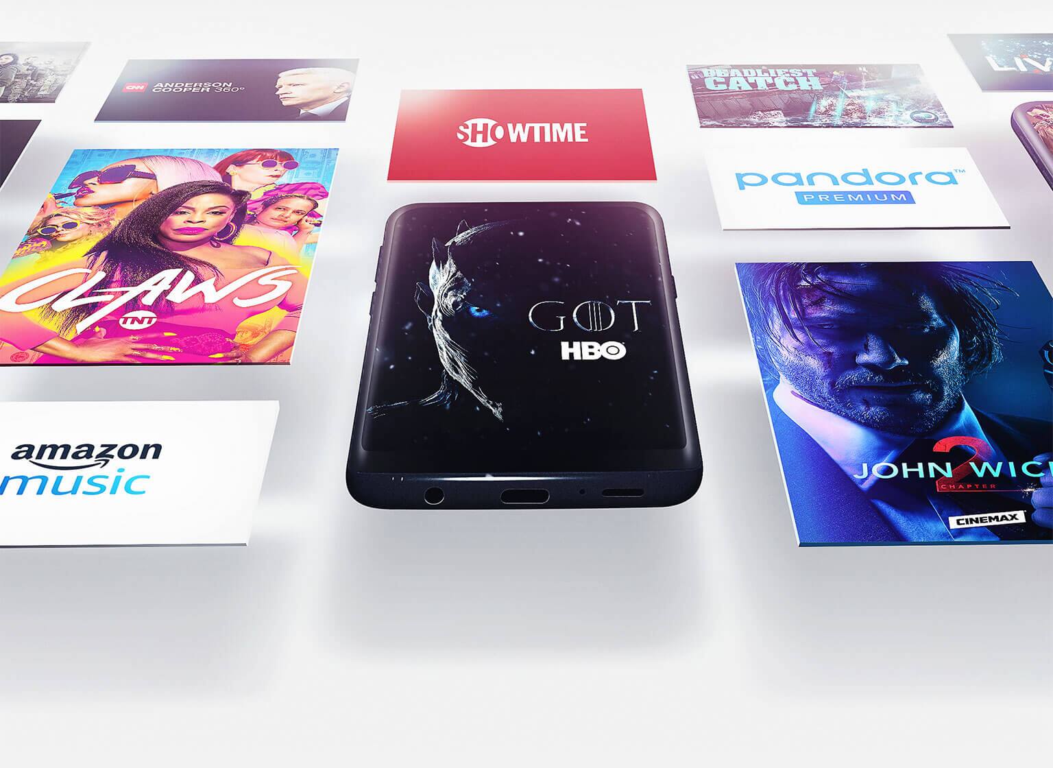 Get 30 channels of live TV, the best movies, music & shows