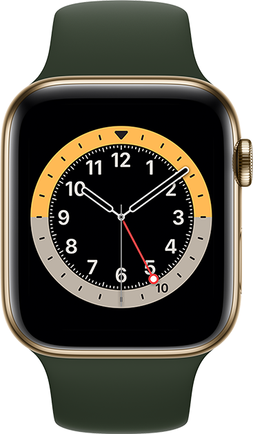 Me preparé Pelágico dormitar Apple Watch serie 6 - 44 mm 32 GB en Acero inoxidable dorado - Correa  deportiva verde Chipre - $200 de descuento - AT&T