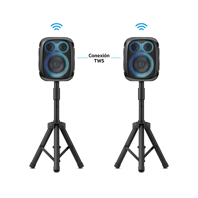 Altavoz Bluetooth para karaoke AT&T Essentials de 120 W con dos micrófonos inalámbricos + soporte