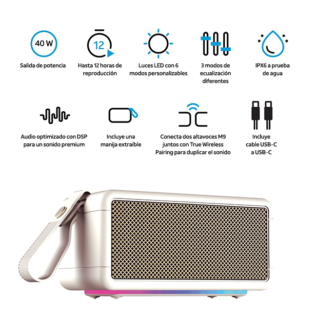 Altavoz Bluetooth AT&T Essentials Retro de 40 W