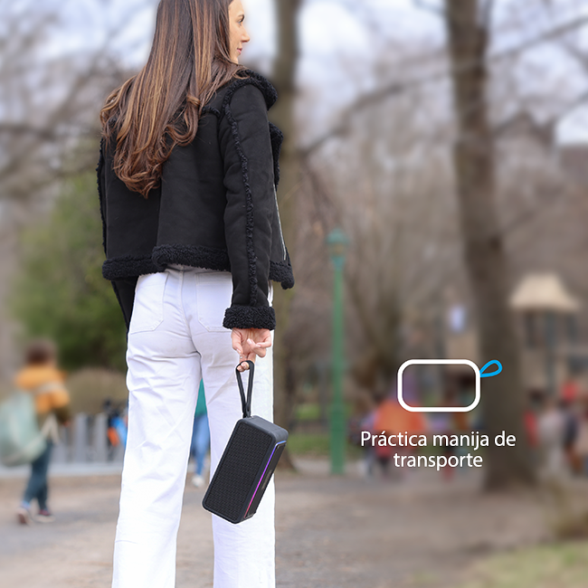 Altavoz Bluetooth AT&T Essentials Retro de 80 W, negro (consulta de producto 8)