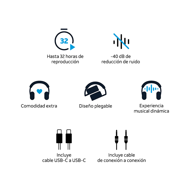 Audífonos inalámbricos AT&T Essentials para usar sobre las orejas