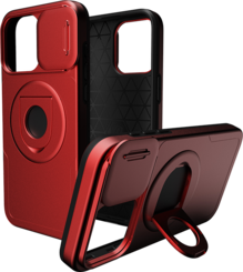 Estuche magnético AT&T Essentials con cubierta para cámara y soporte + lazo para el dedo - iPhone 15 Pro Max