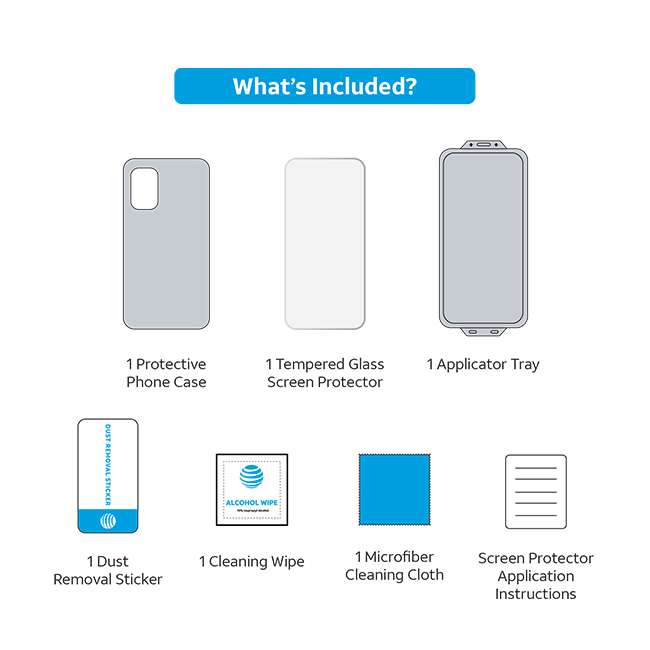 Paquete de estuche de agarre + protector para pantalla DuraGlass de AT&T - Teléfono AT&T amiGO Jr/Samsung Galaxy A16 5G - Azul (consulta de producto 13)