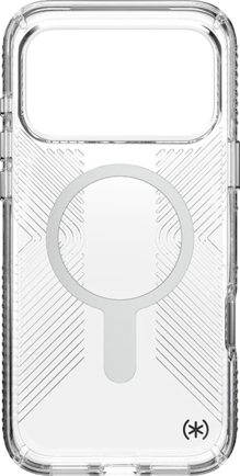 Estuche Speck Presidio Perfect-Clear Grip Chrome ClickLock MagSafe para iPhone 17 Pro Max