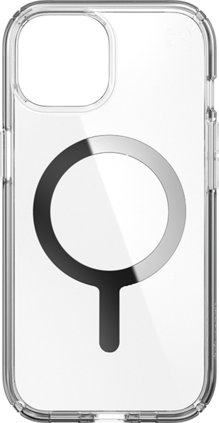 Estuche Speck Presidio Perfect-Clear con Chrome MagSafe para iPhone 16e/15/14/13