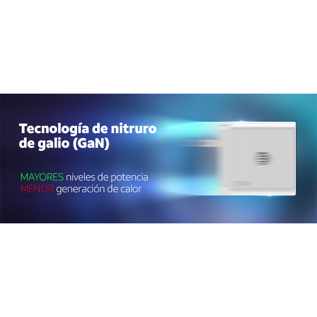 Cargador de pared GaN AT&T Essentials con varios puertos, de 100 W (2 USBC + 1 USBA)